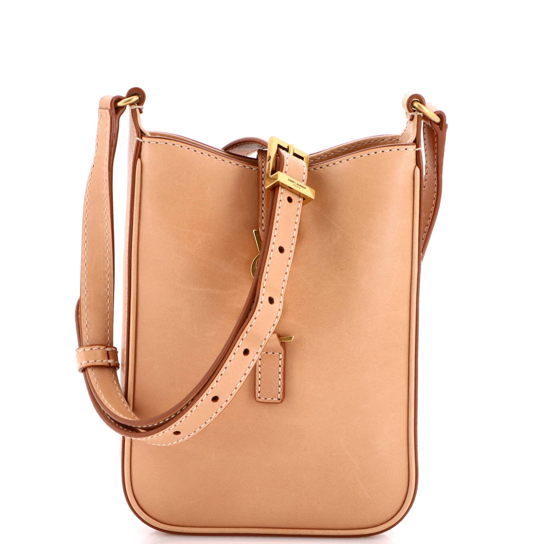 Le 5 a 7 Vertical Shoulder Bag Leather Mini