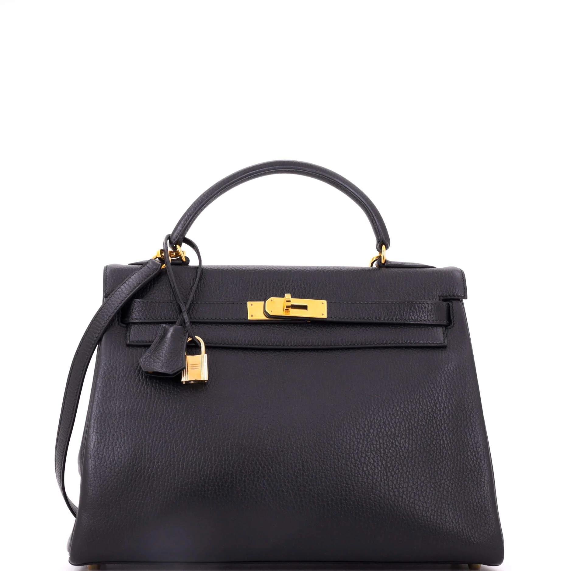 Hermes Kelly 32 Handbag Ardennes Leather 1995