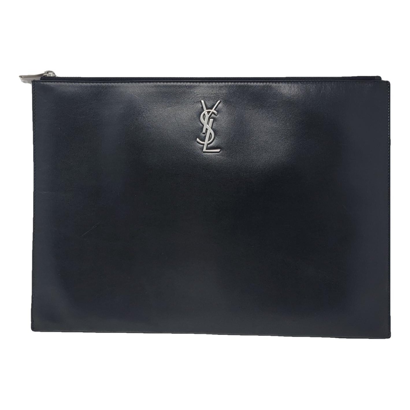 Leather clutch bag