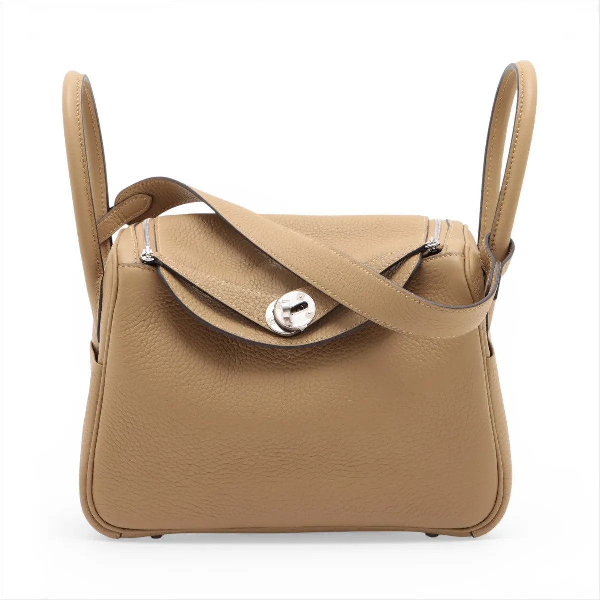 Hermès Lindy 26 Taurillon Clemence Dune Silver Metal Fittings