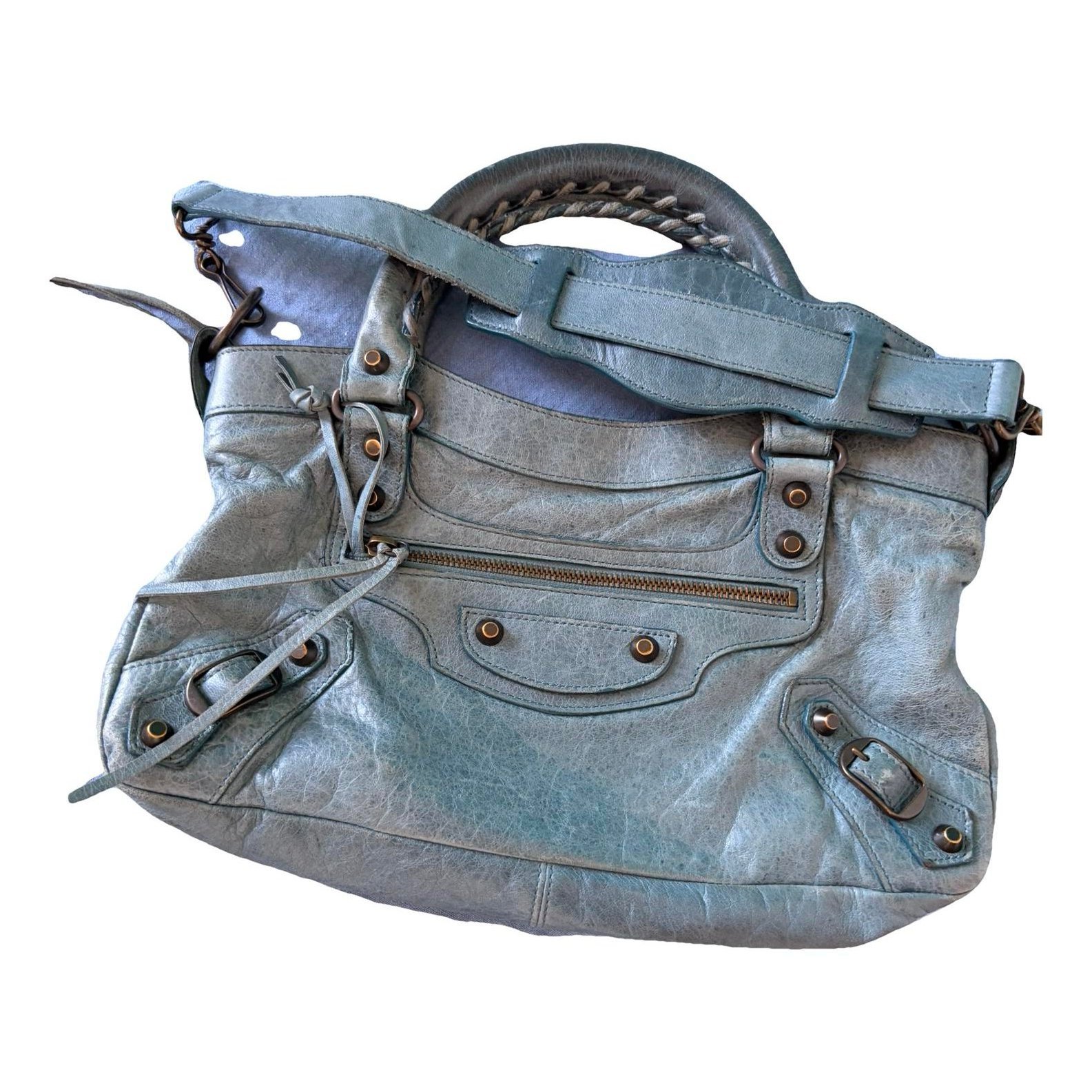 City leather handbag
