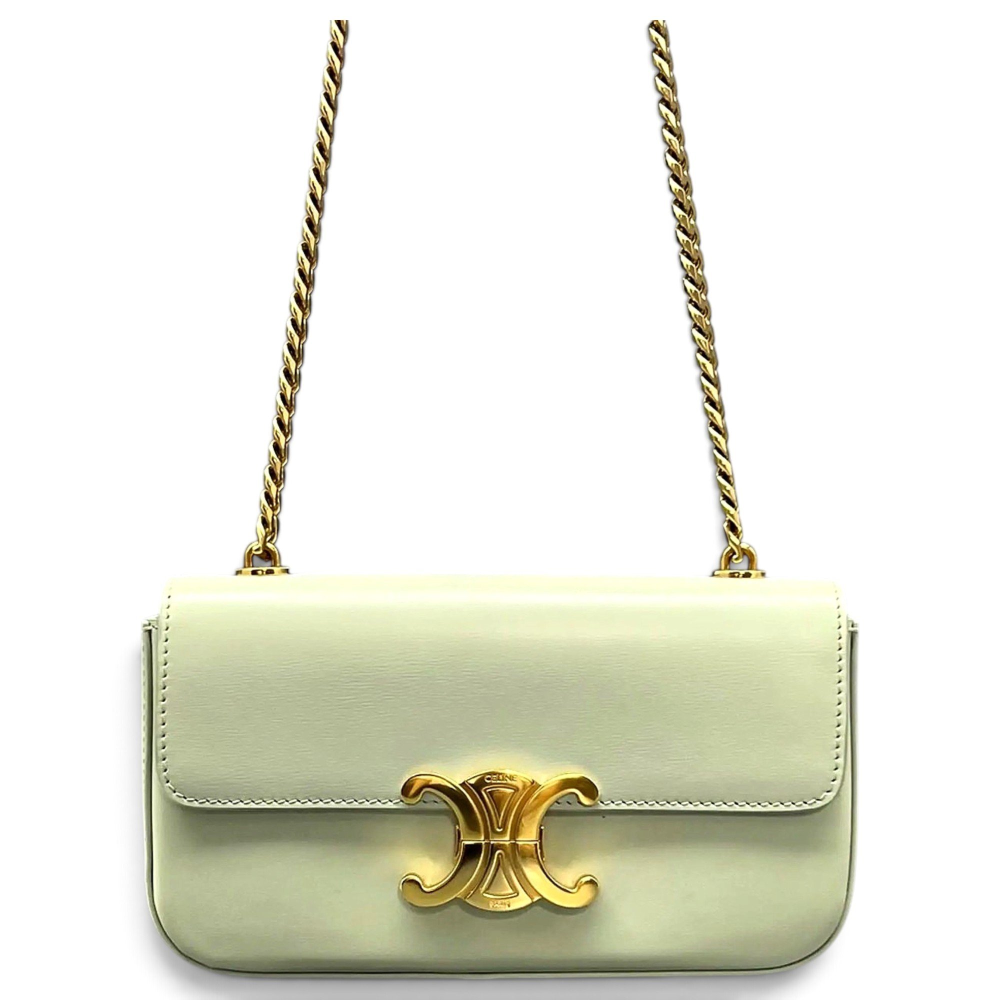 Triomphe chain leather handbag