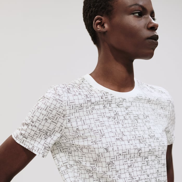 Blanc Cassé "Bolduc Au Carre" Micro T-shirt