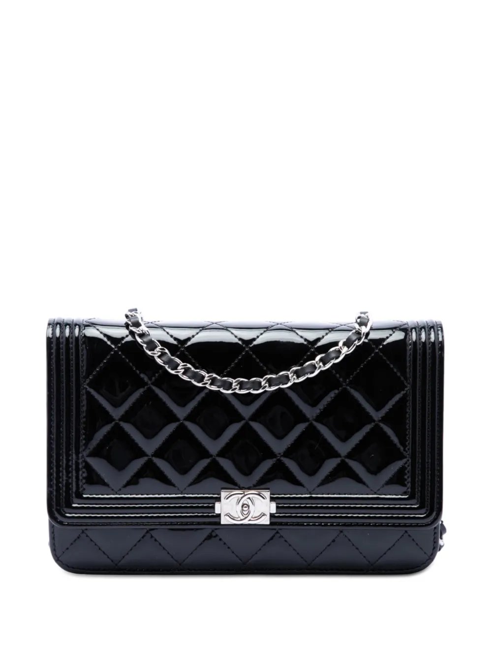 2014-2015 Quilted Patent Boy Wallet on Chain crossbody bag