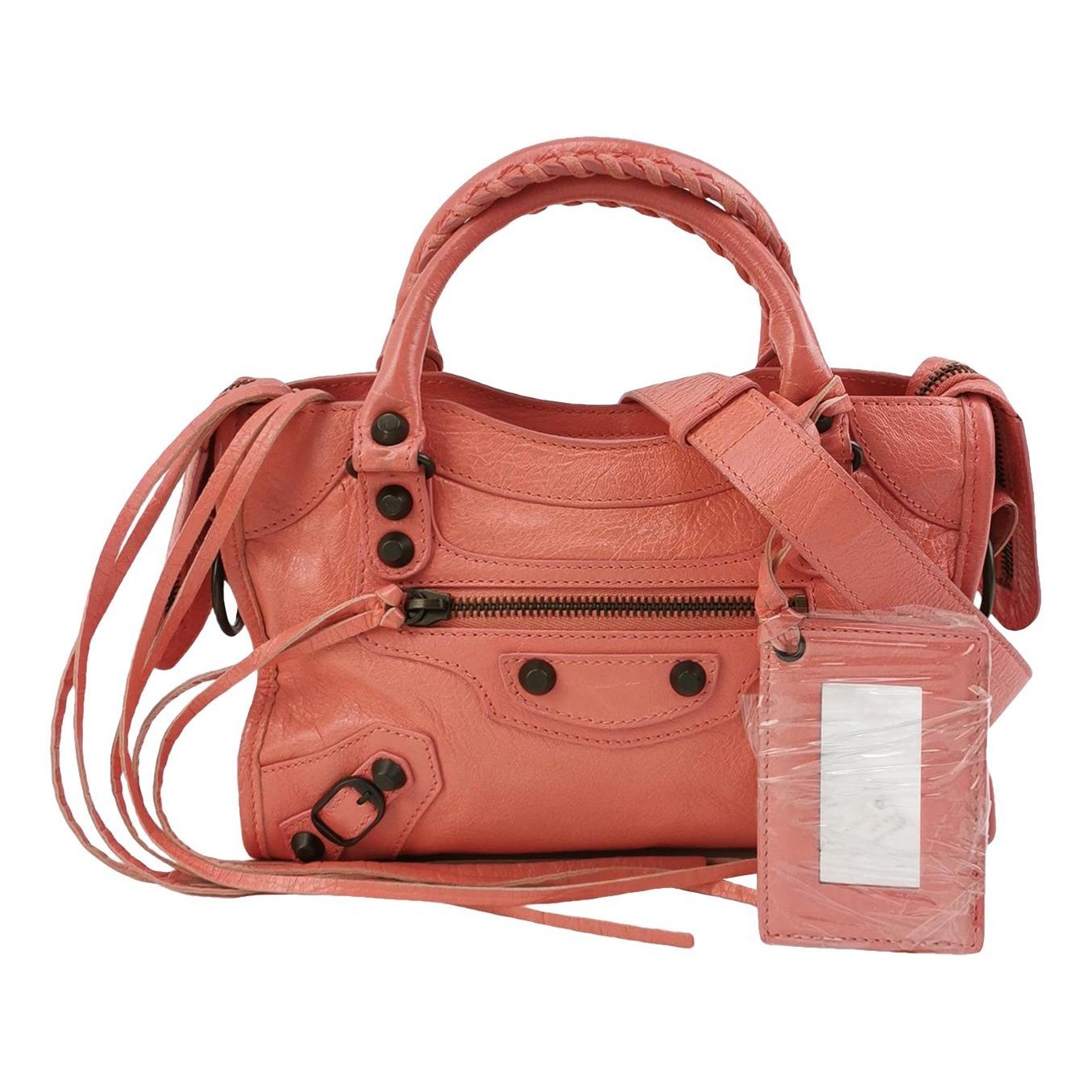 City leather handbag