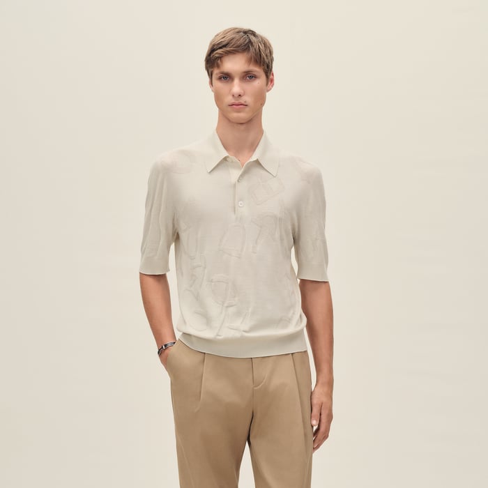Écru "Calligraphie Equestre" Polo Shirt