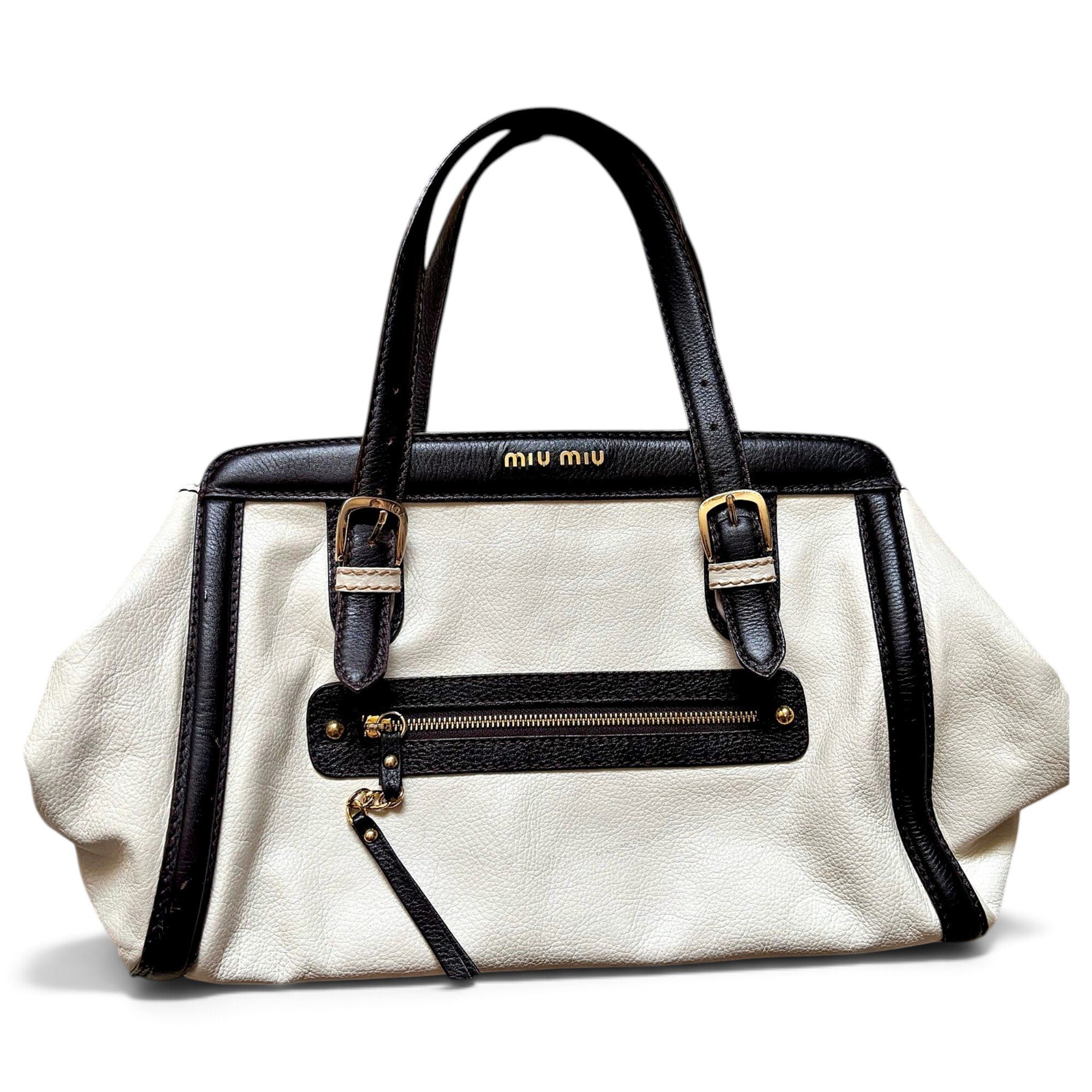 Madras leather handbag