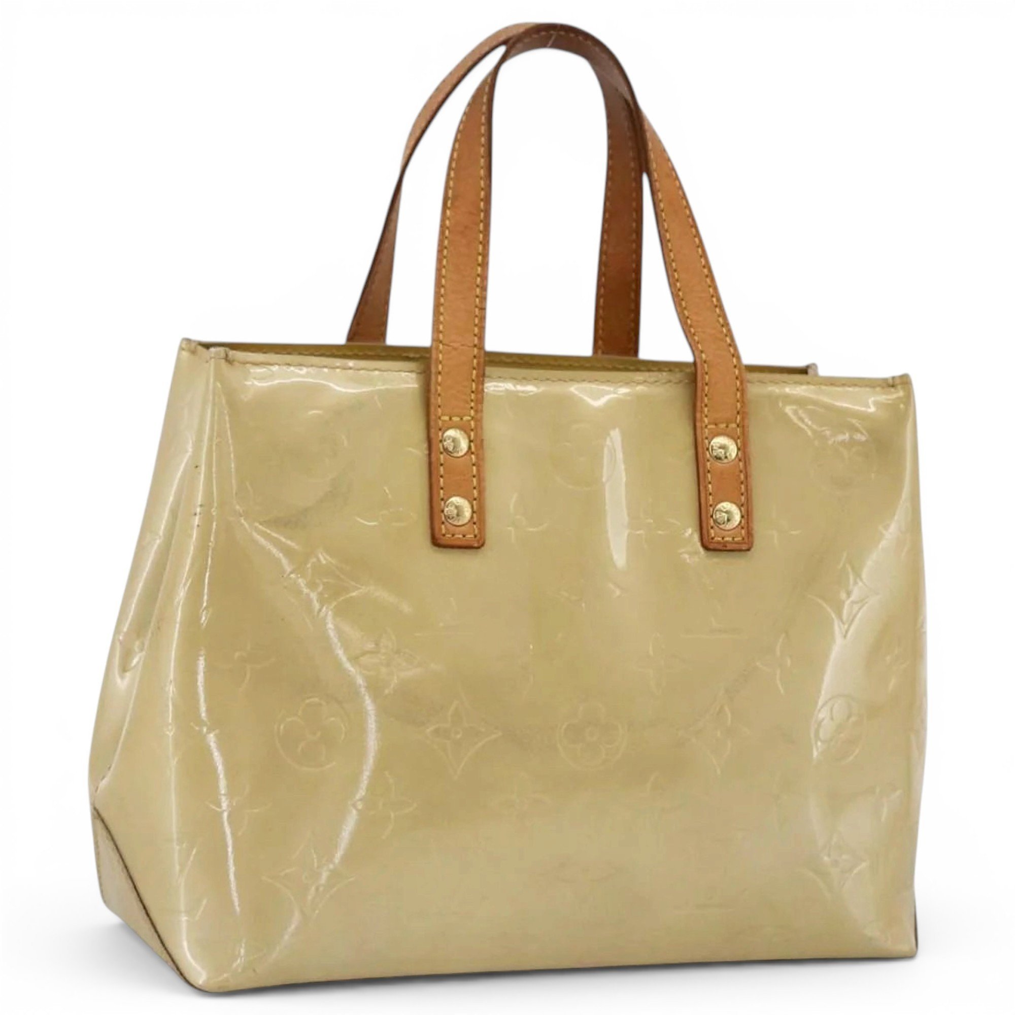 Reade patent leather handbag