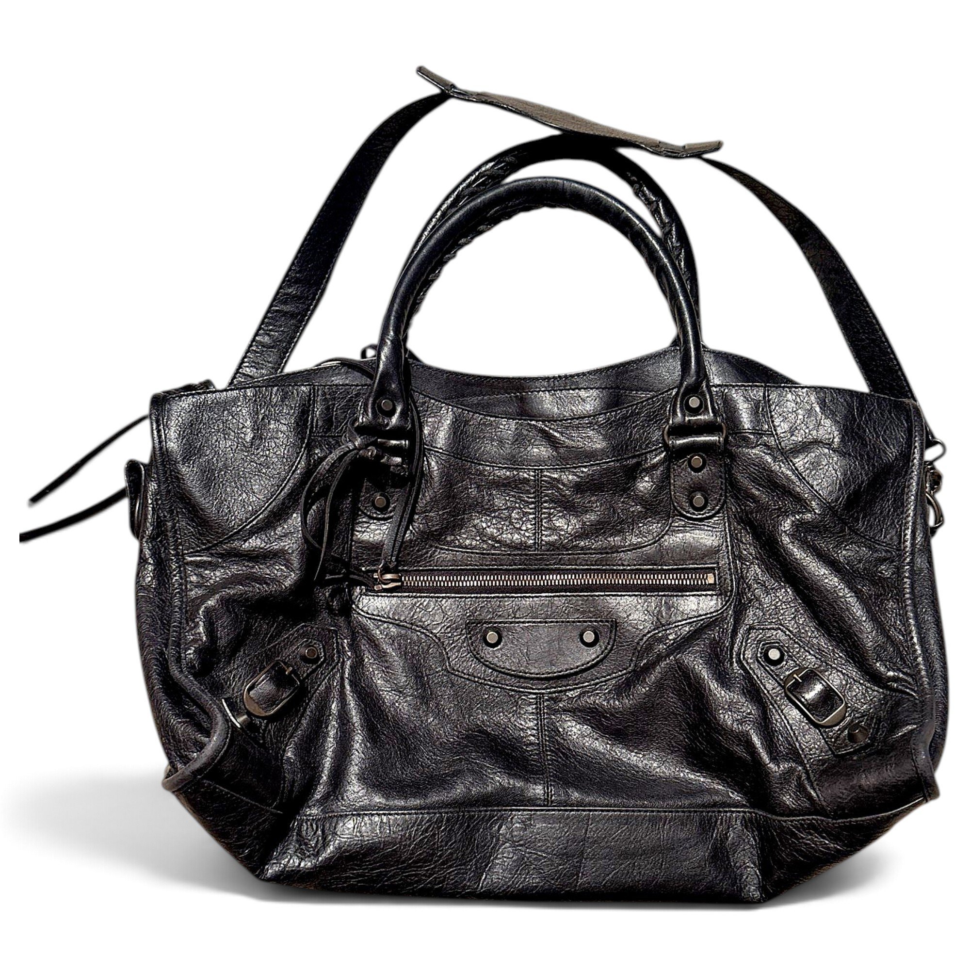 City leather handbag