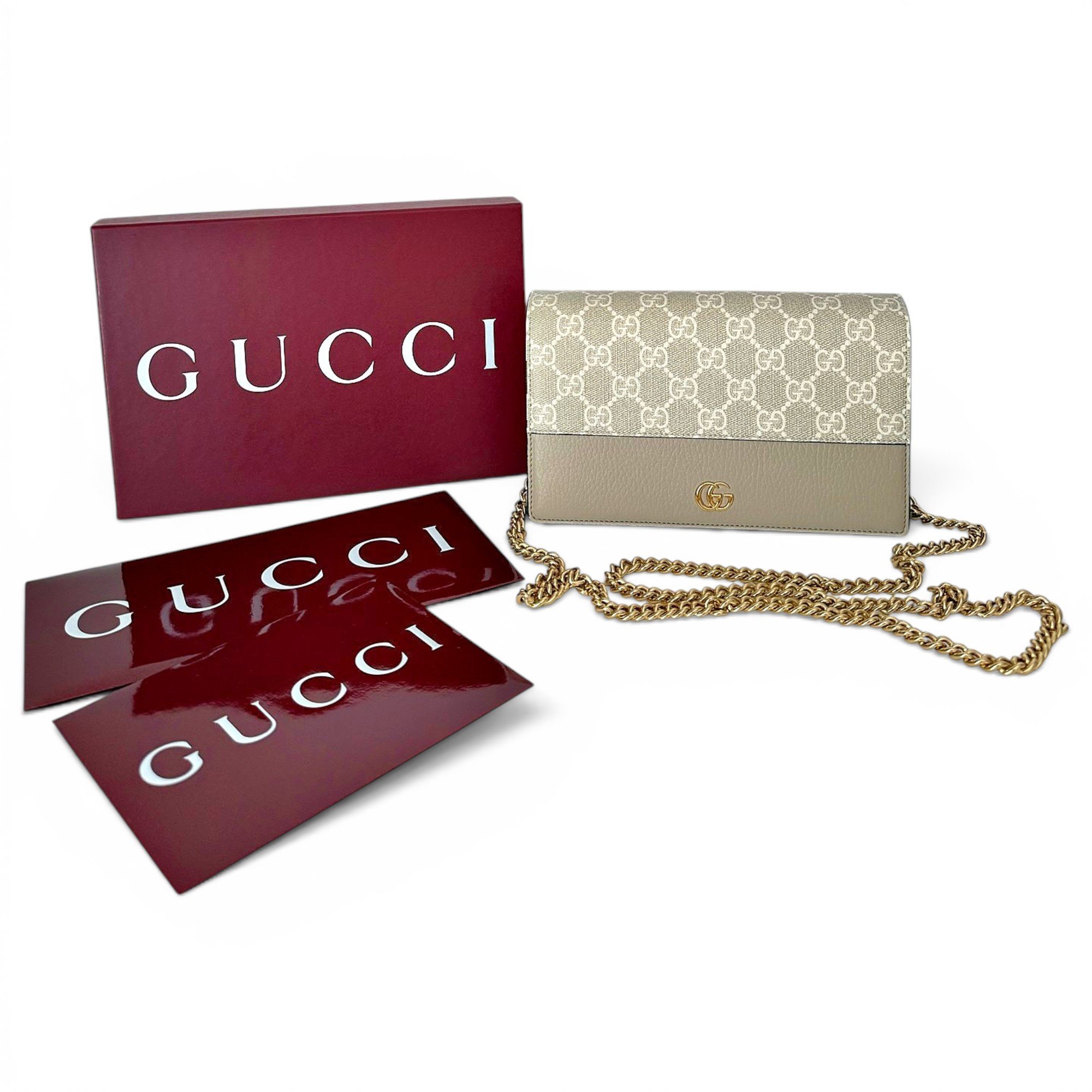 GG Marmont Chain Flap Wallet leather handbag