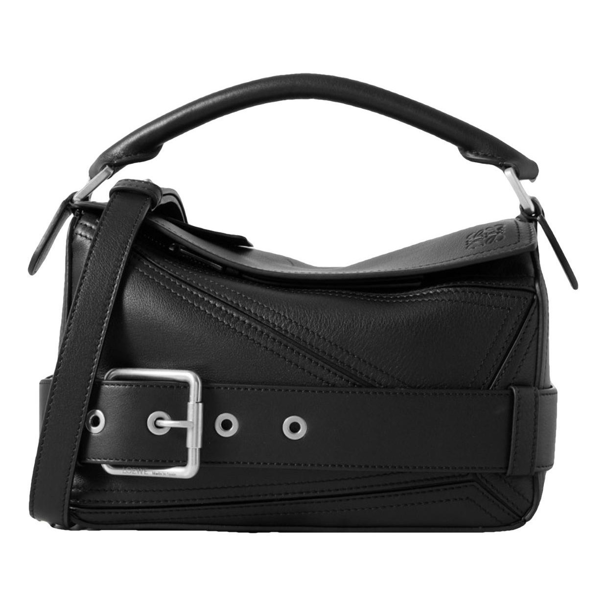 Puzzle leather handbag