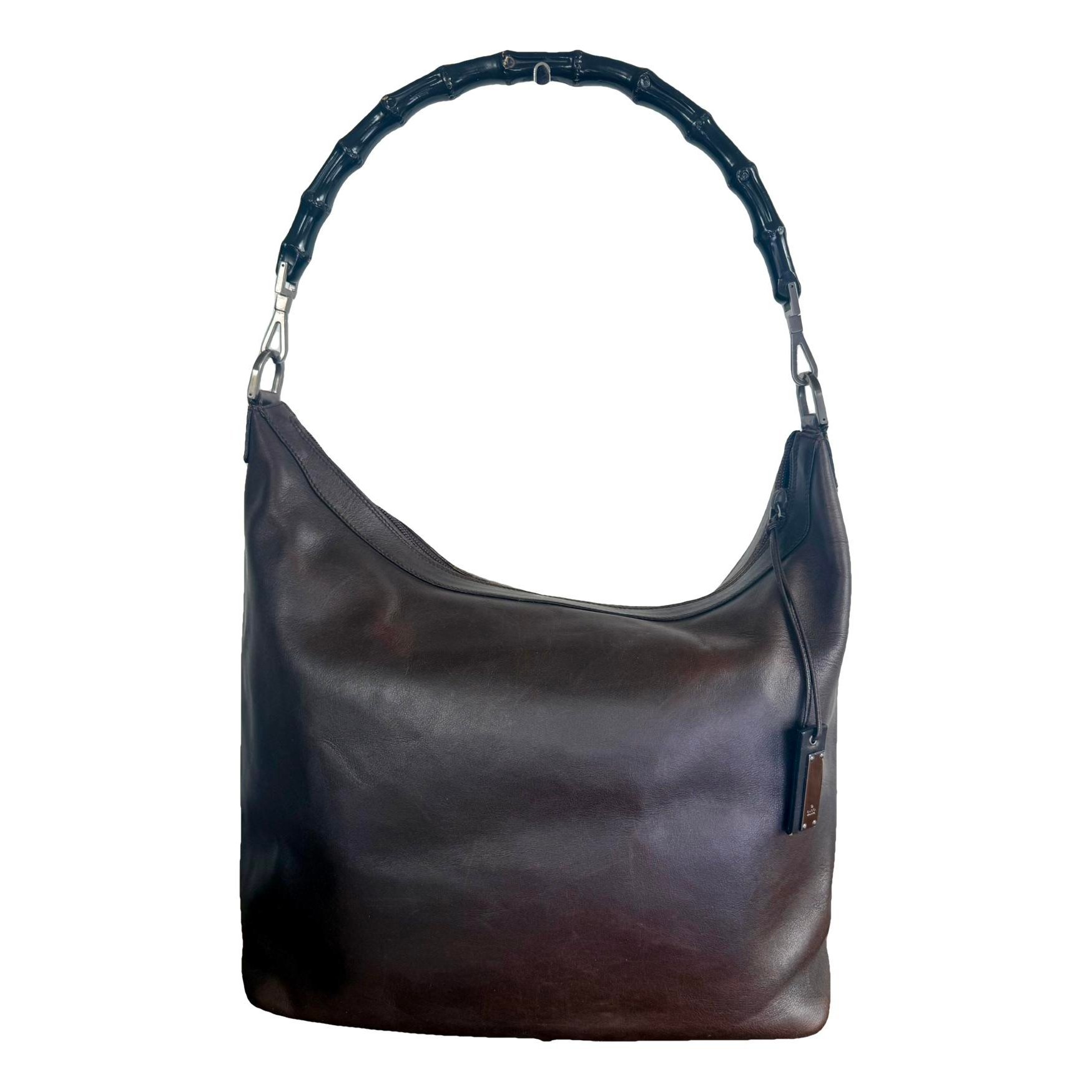 Bamboo Top Handle leather handbag