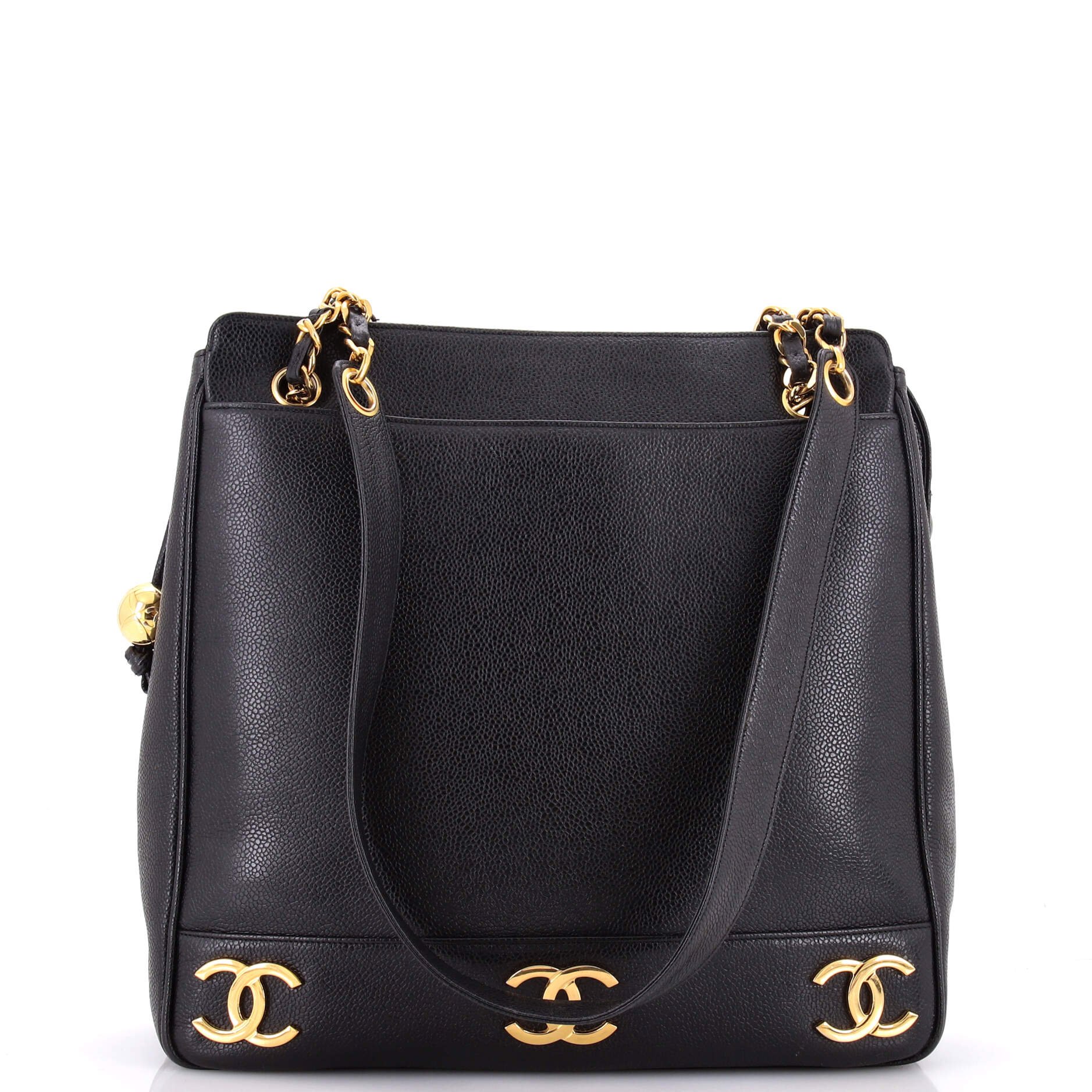 Vintage Metal CC Shoulder Bag Caviar Small