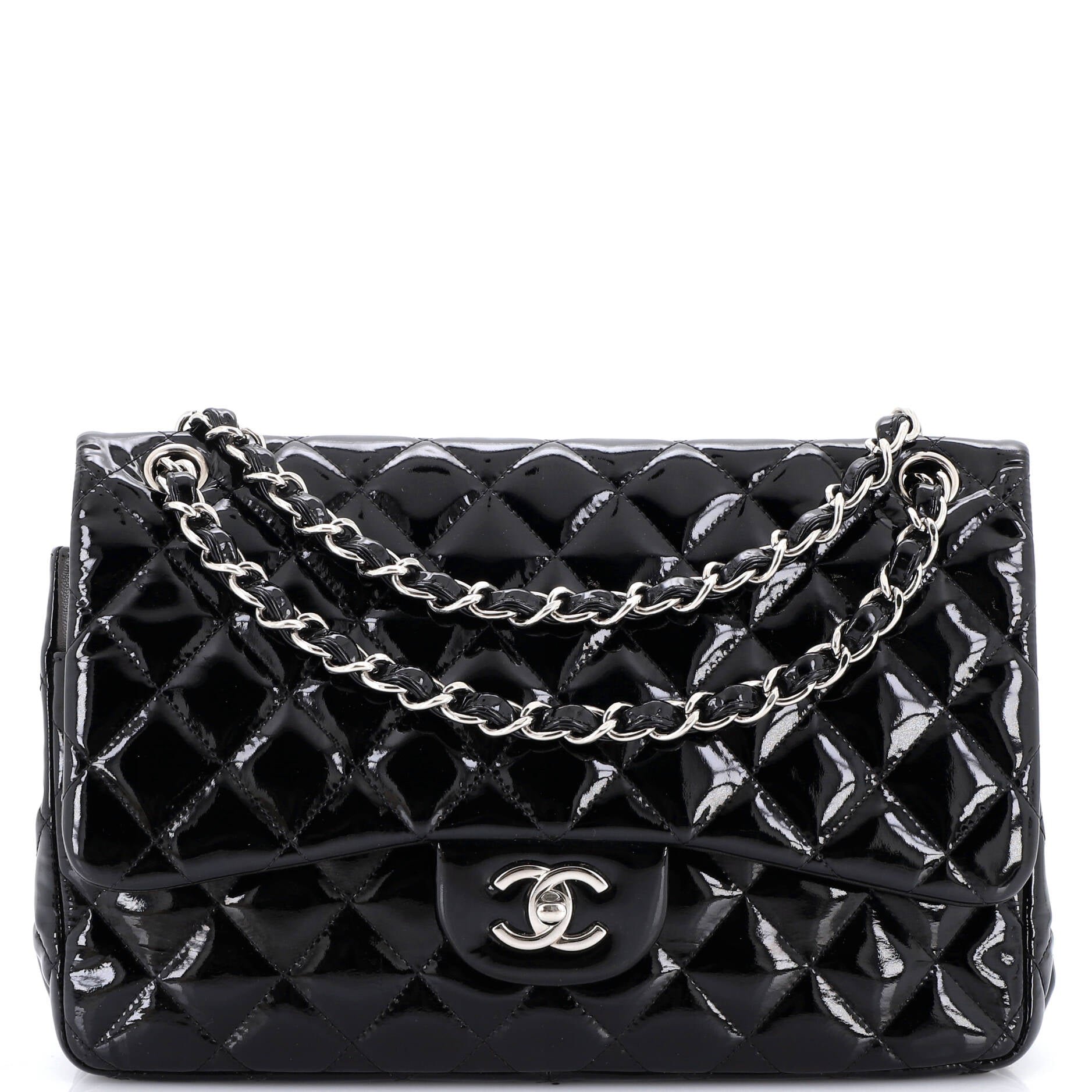 Classic Double Flap Bag Quilted Patent Jumbo