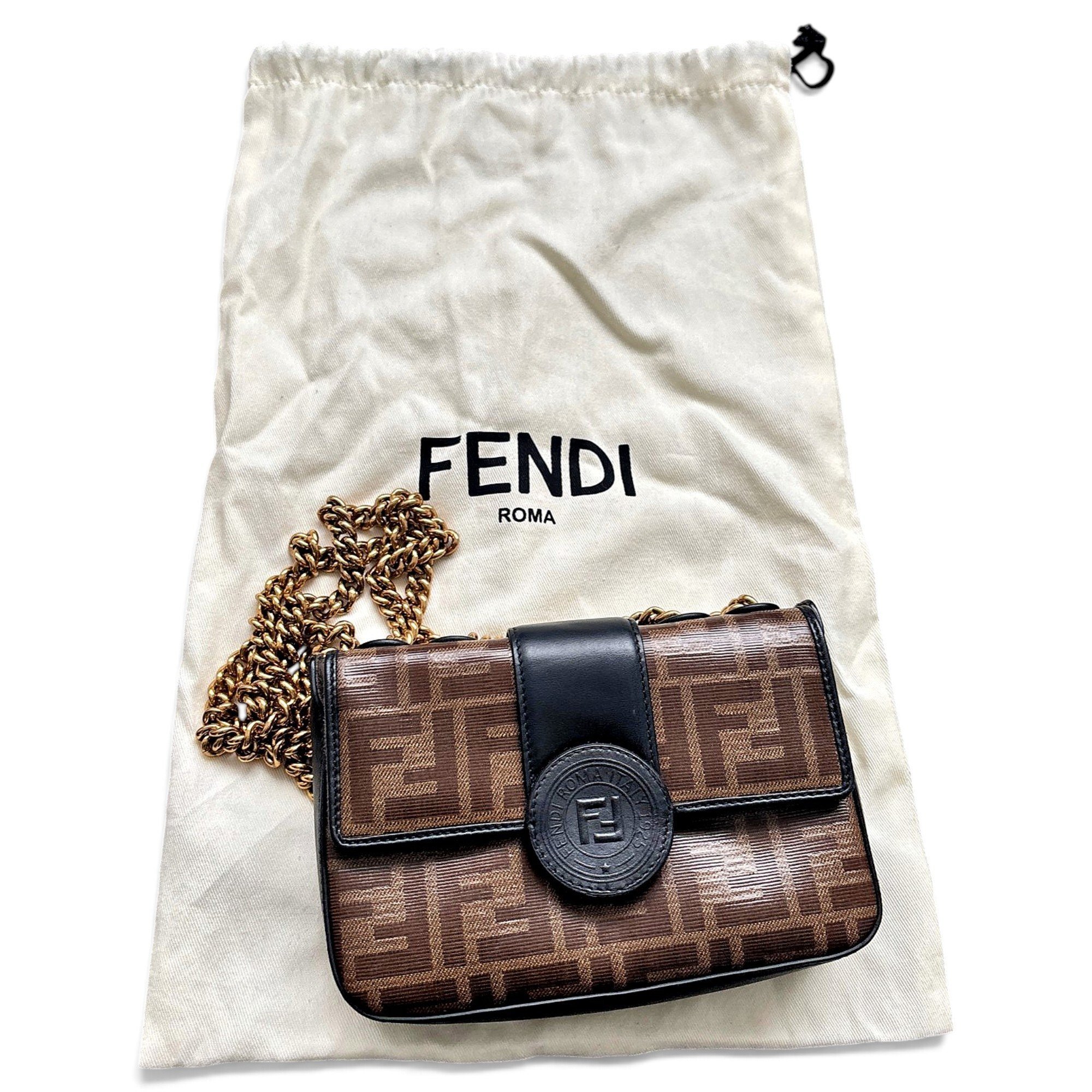 Double F leather crossbody bag