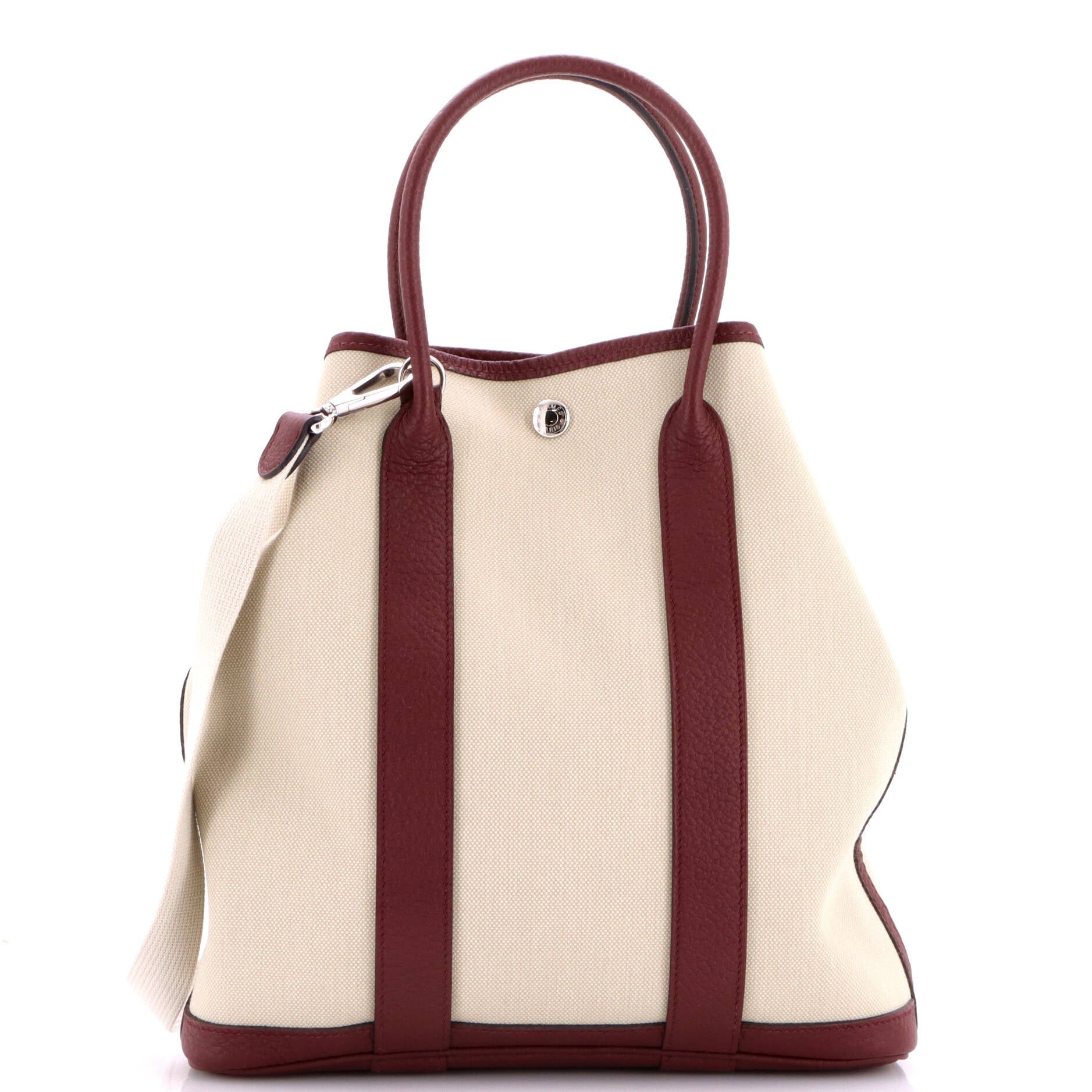 Garden File Tote Toile and Leather 28