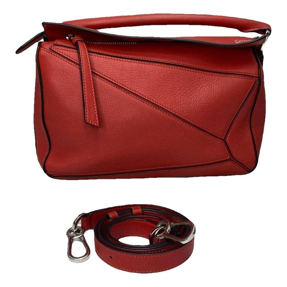 Puzzle leather handbag