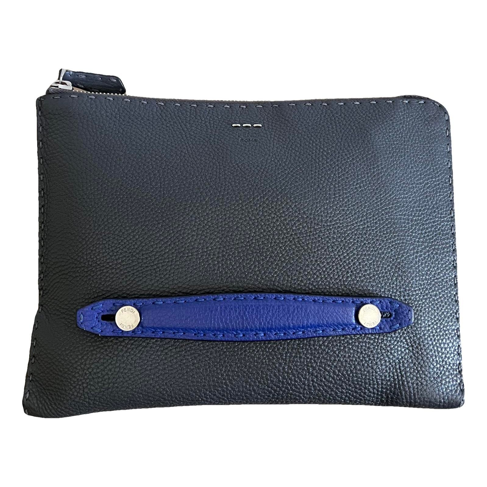Leather clutch bag