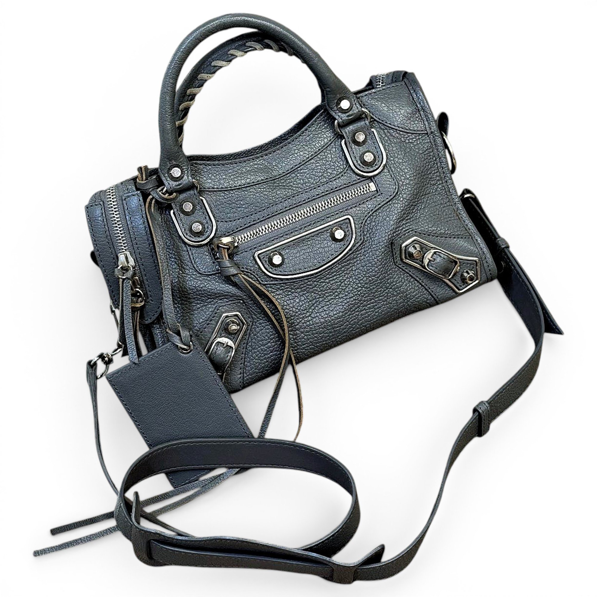 City leather handbag