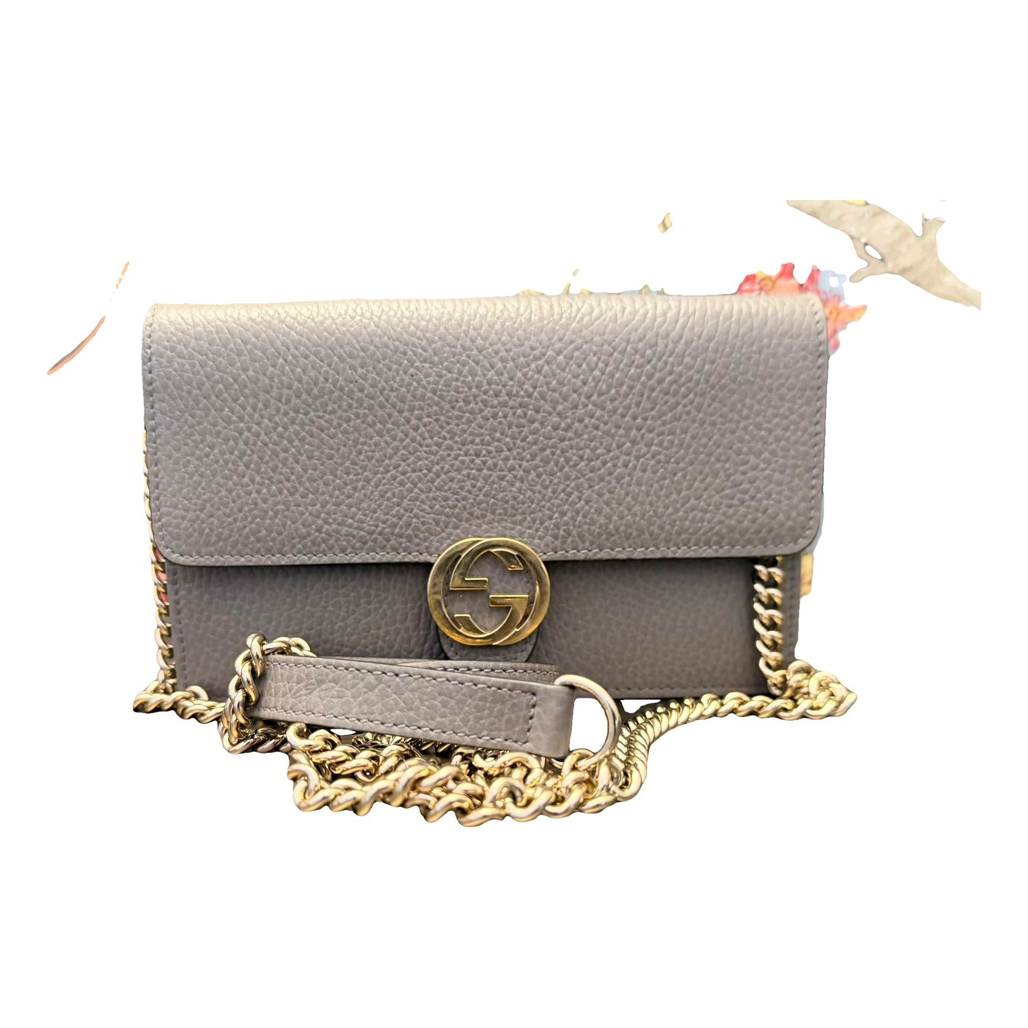Interlocking leather handbag