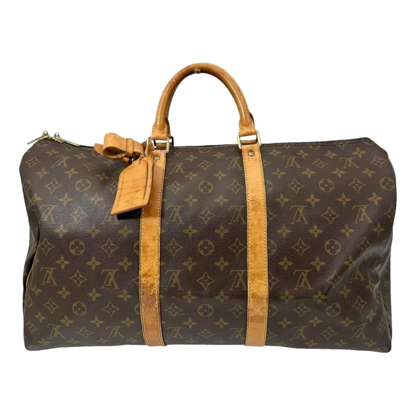 Keepall leather travel bag