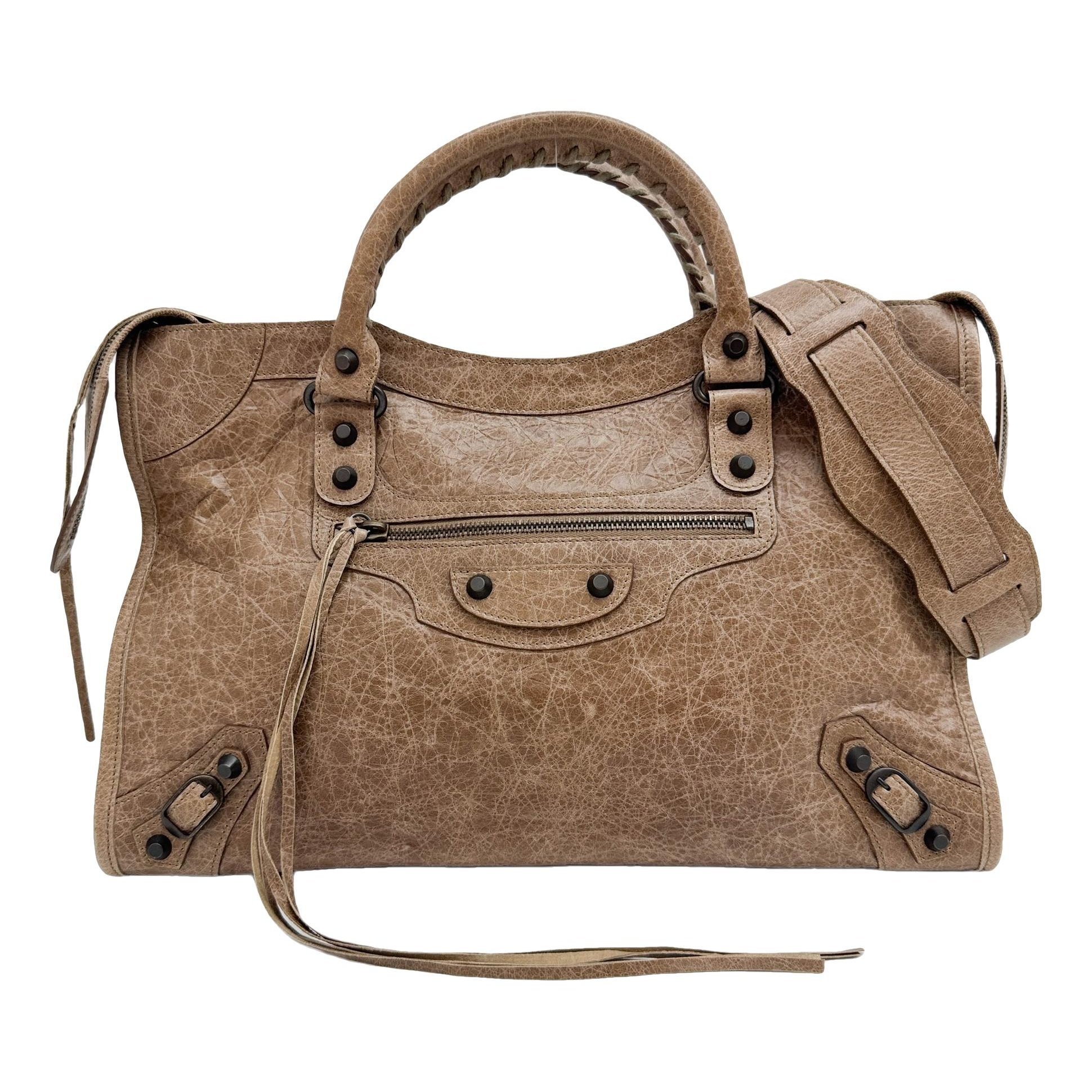 City leather handbag