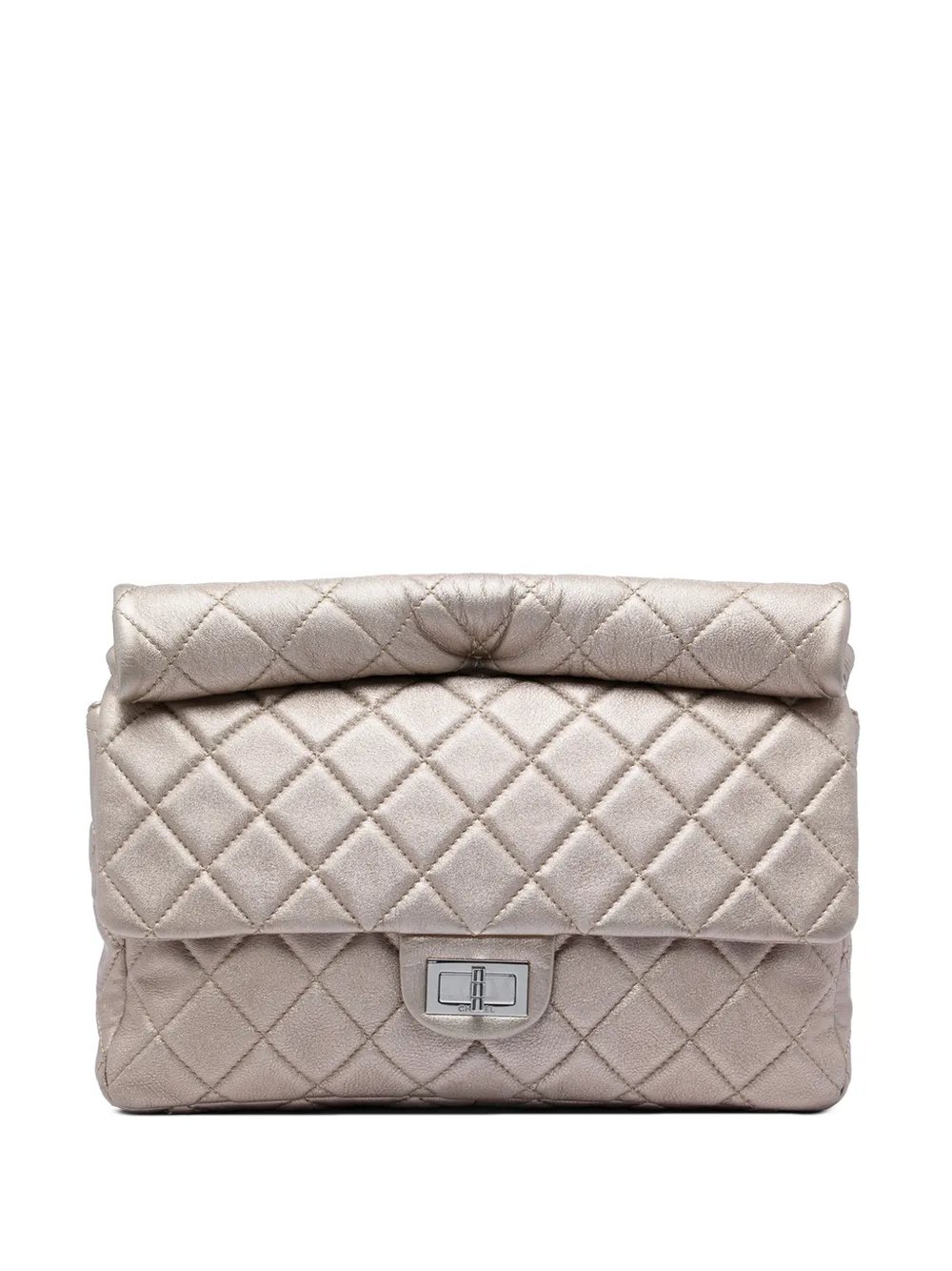 2010-2011 Large Quilted Iridescent Calfskin Reissue 2.55 Roll clutch bag