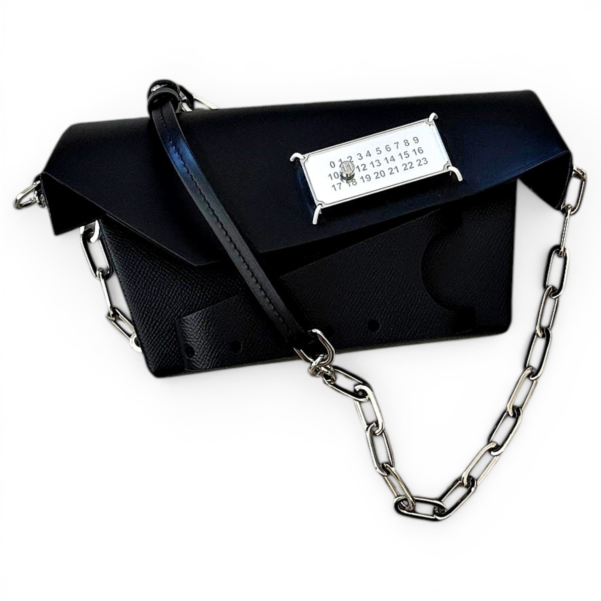 Snatched leather handbag