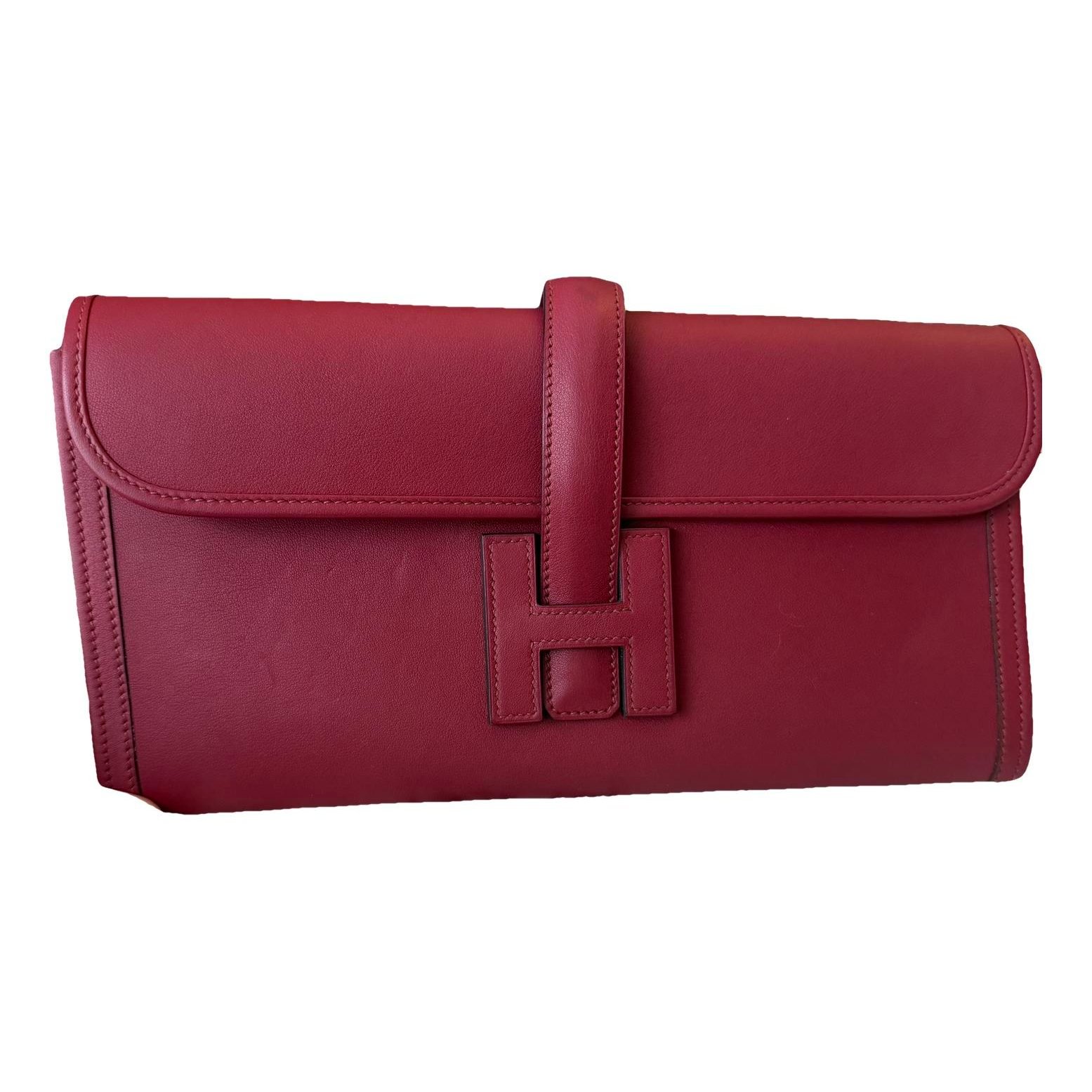 Hermes Jige leather clutch bag