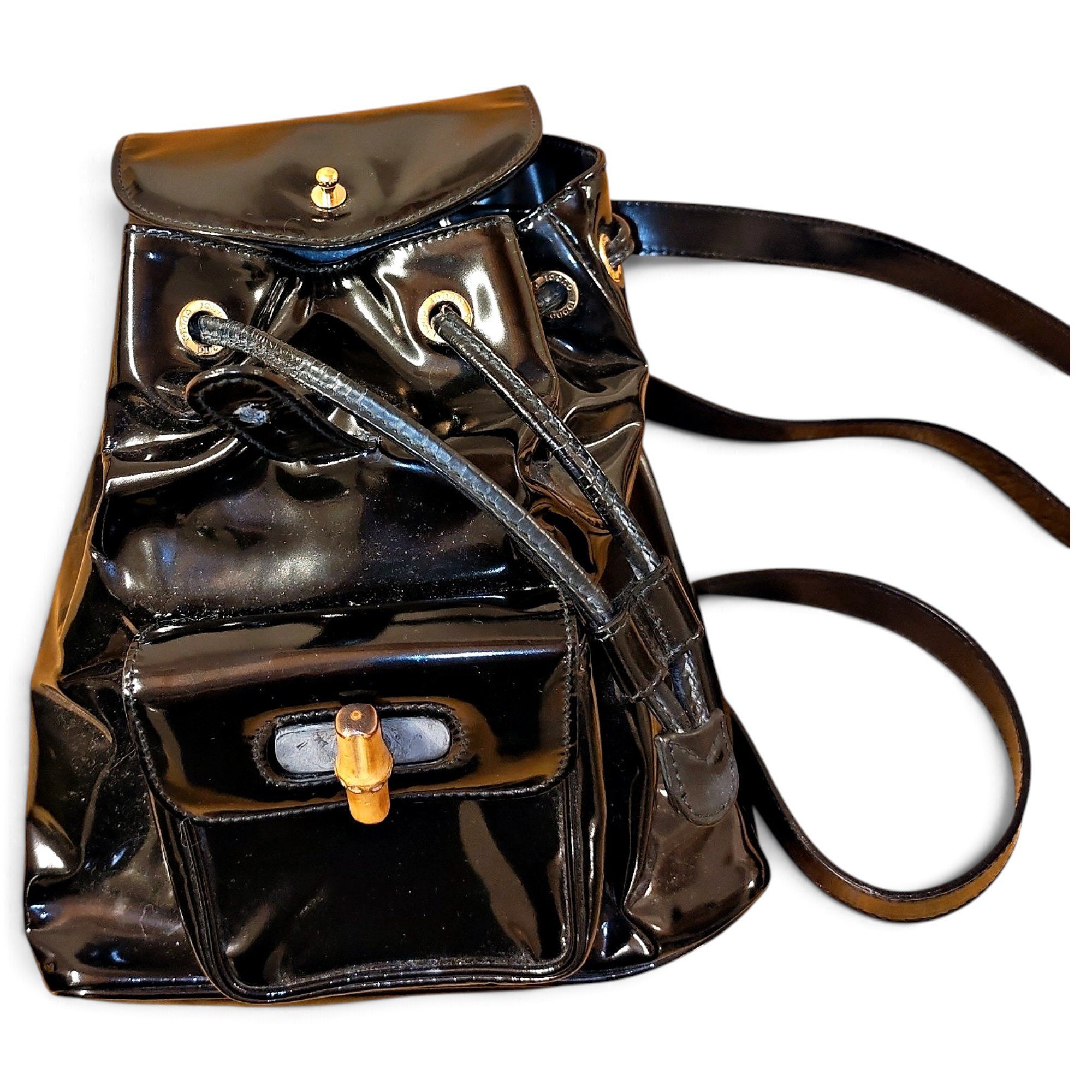Vintage Bamboo leather backpack