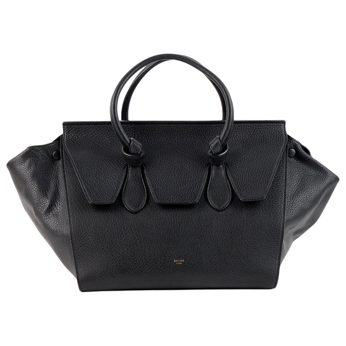 Tie leather tote