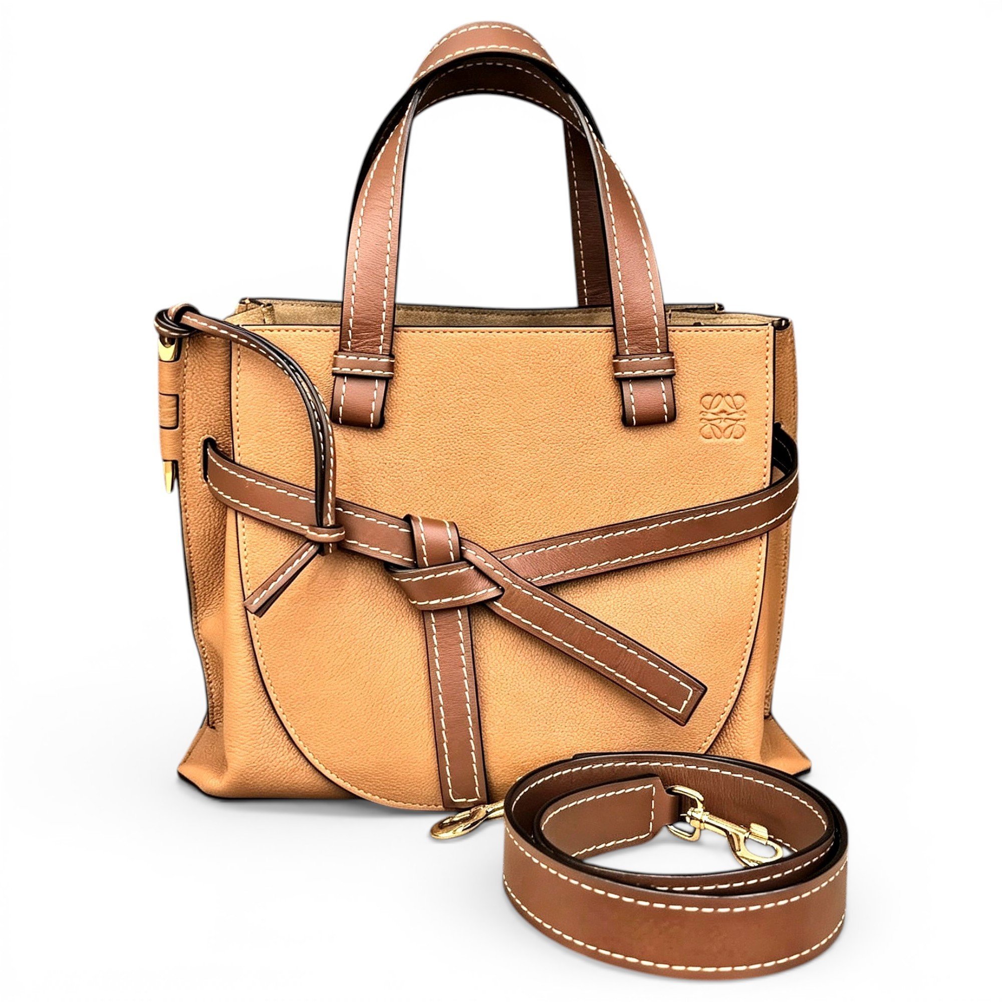 Gate Top Handle leather handbag