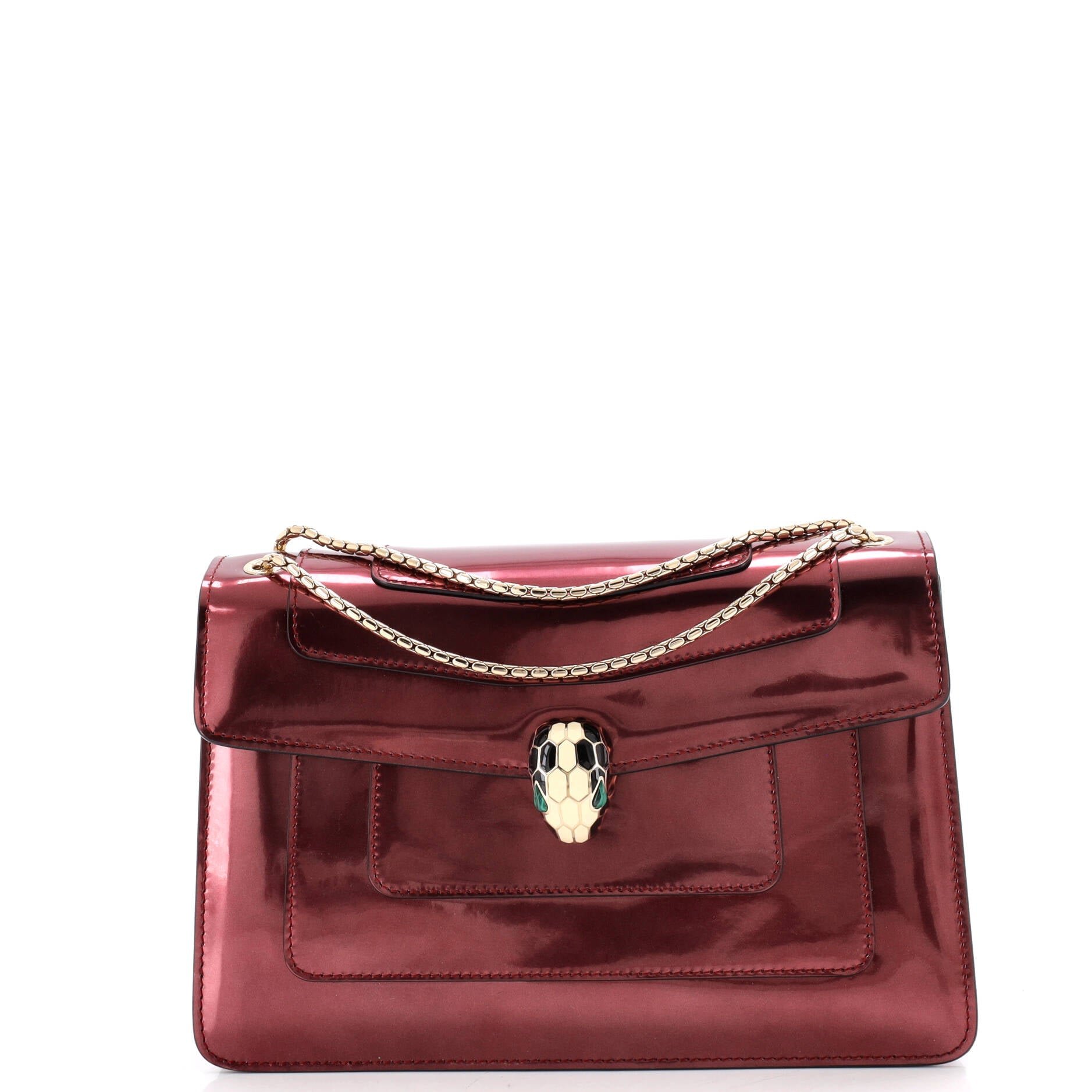 Serpenti Forever Shoulder Bag Metallic Leather Medium