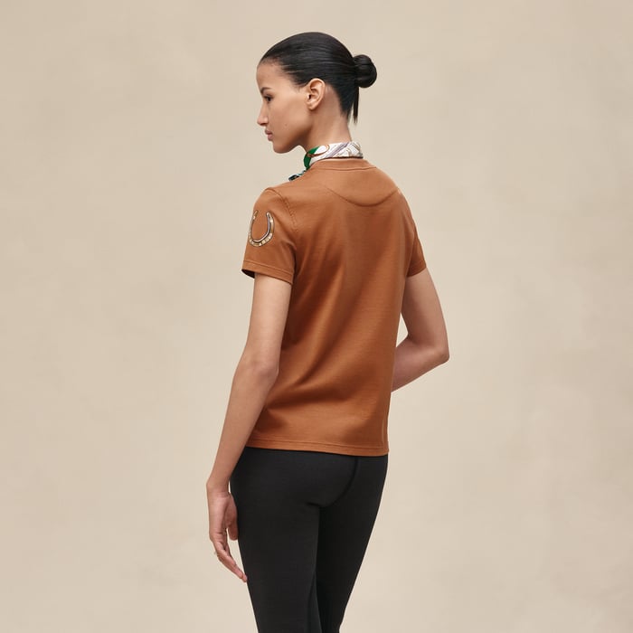 Marron Fauve Printed Straight T-shirt