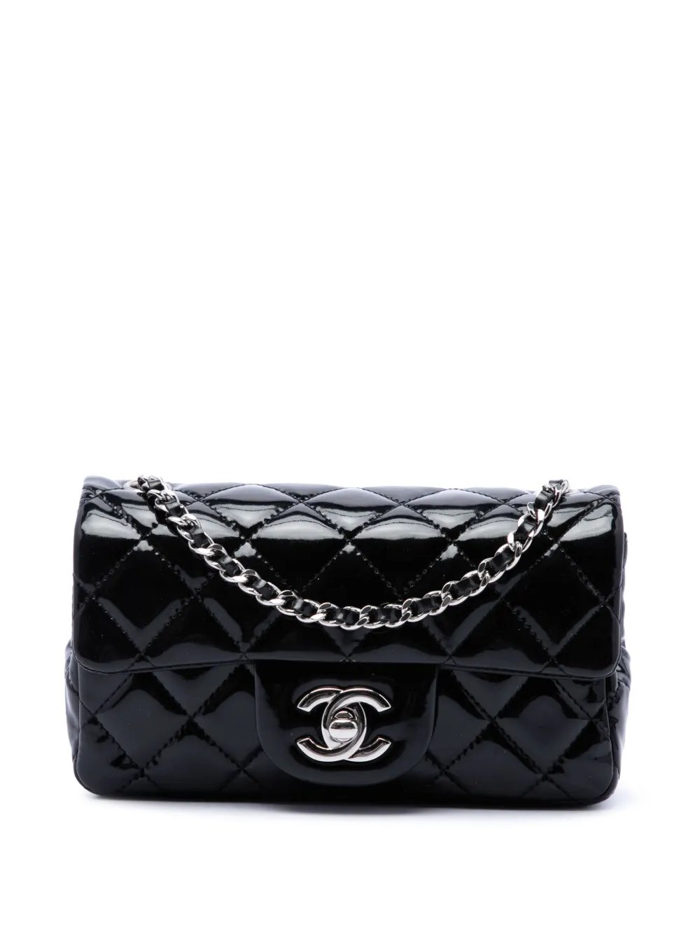 2012 Extra Mini Rectangular Classic Patent Single Flap crossbody bag