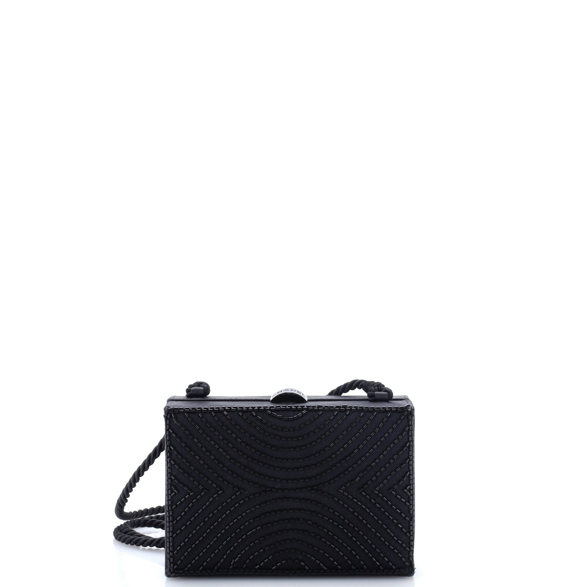 Box Frame Evening Bag Beaded Satin Small