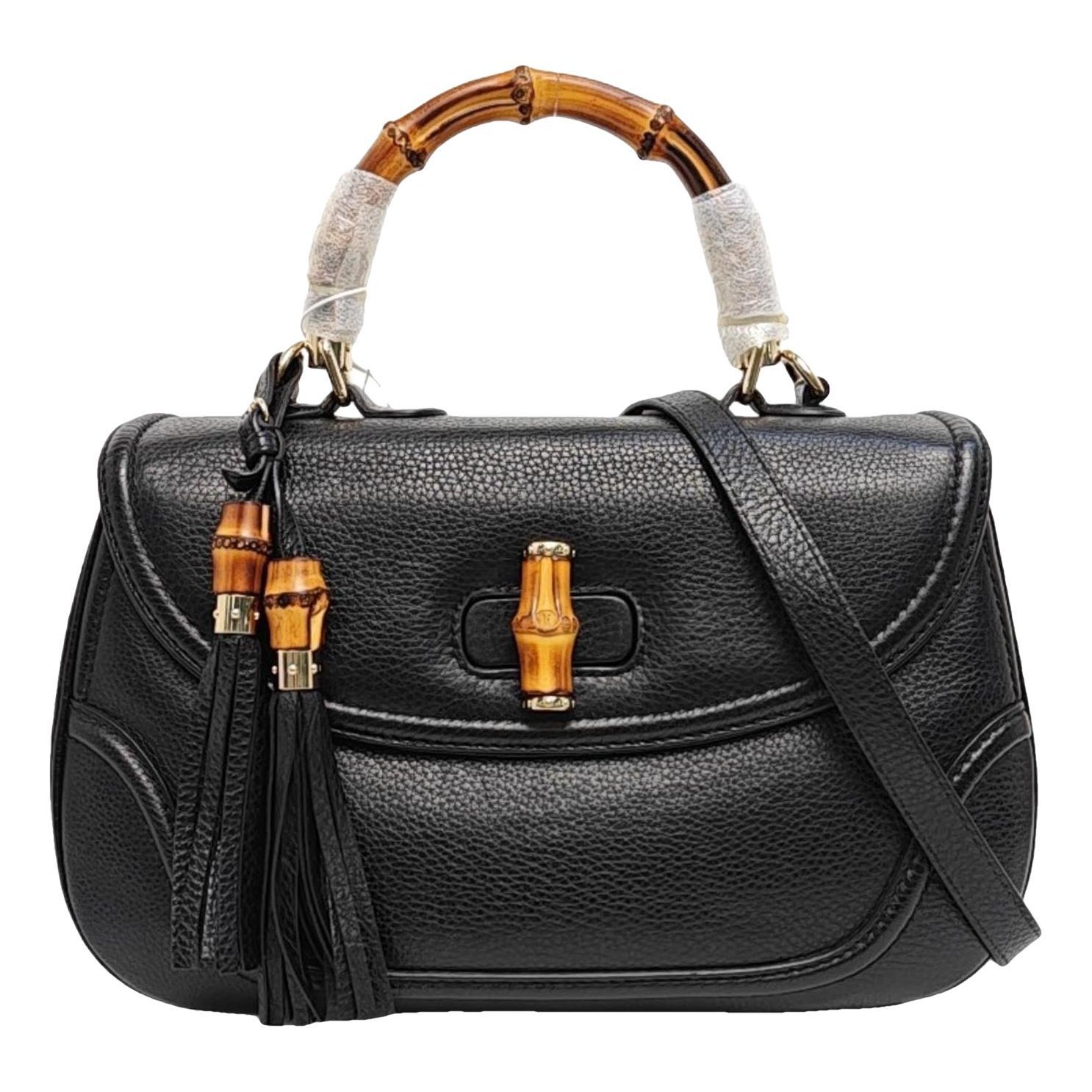 Bamboo Convertible Satchel leather handbag