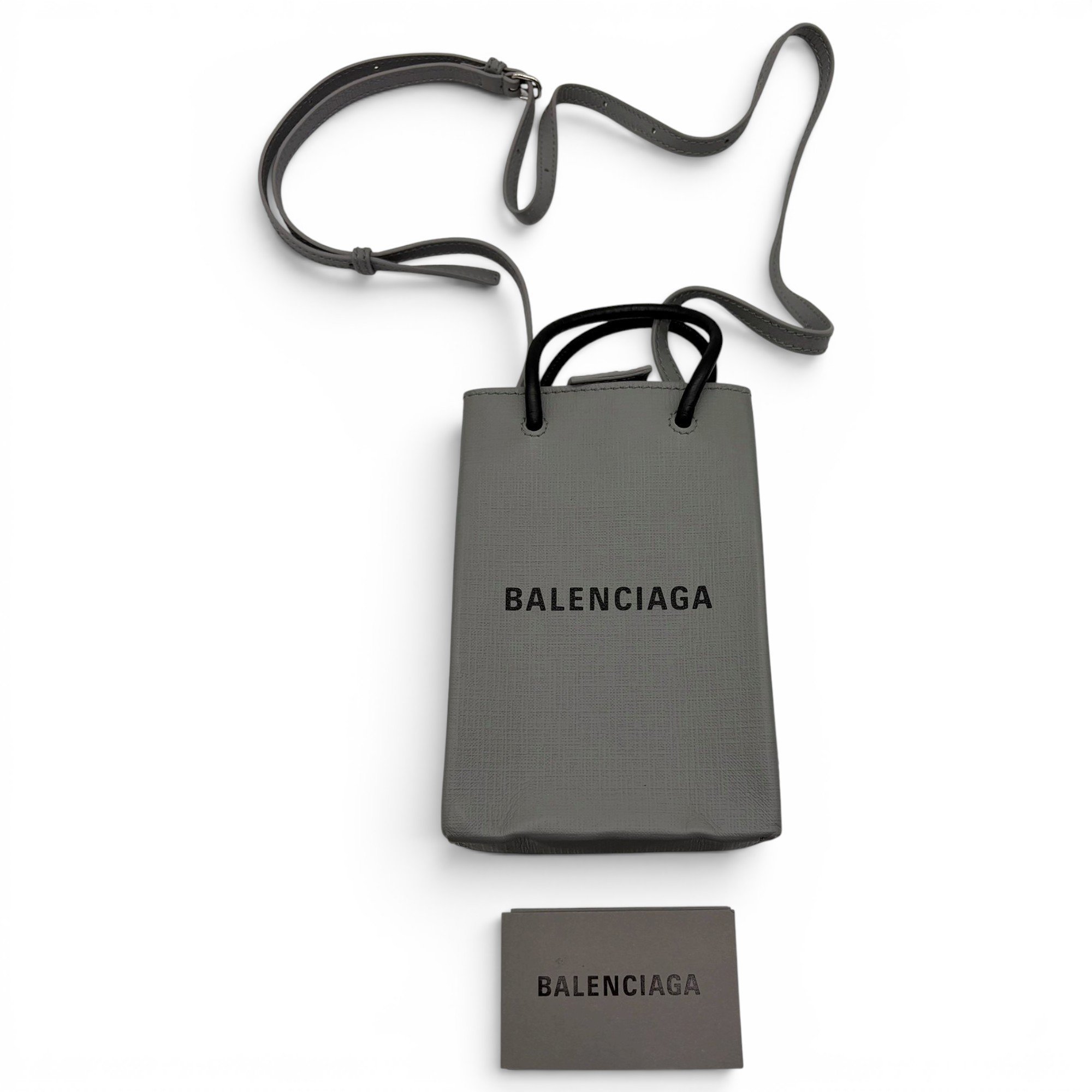 Balenciaga Shopping Phone Holder leather crossbody bag