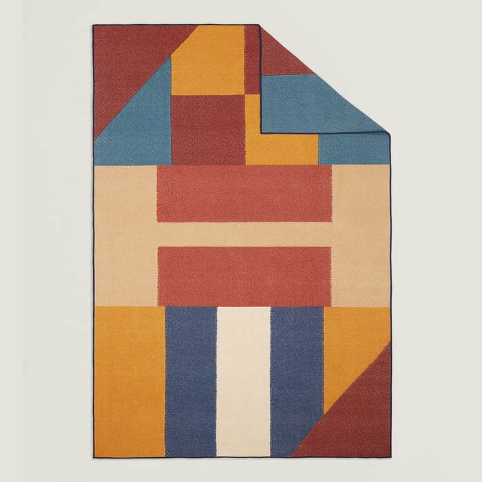 Ocre Casaqu'Echiquier Blanket