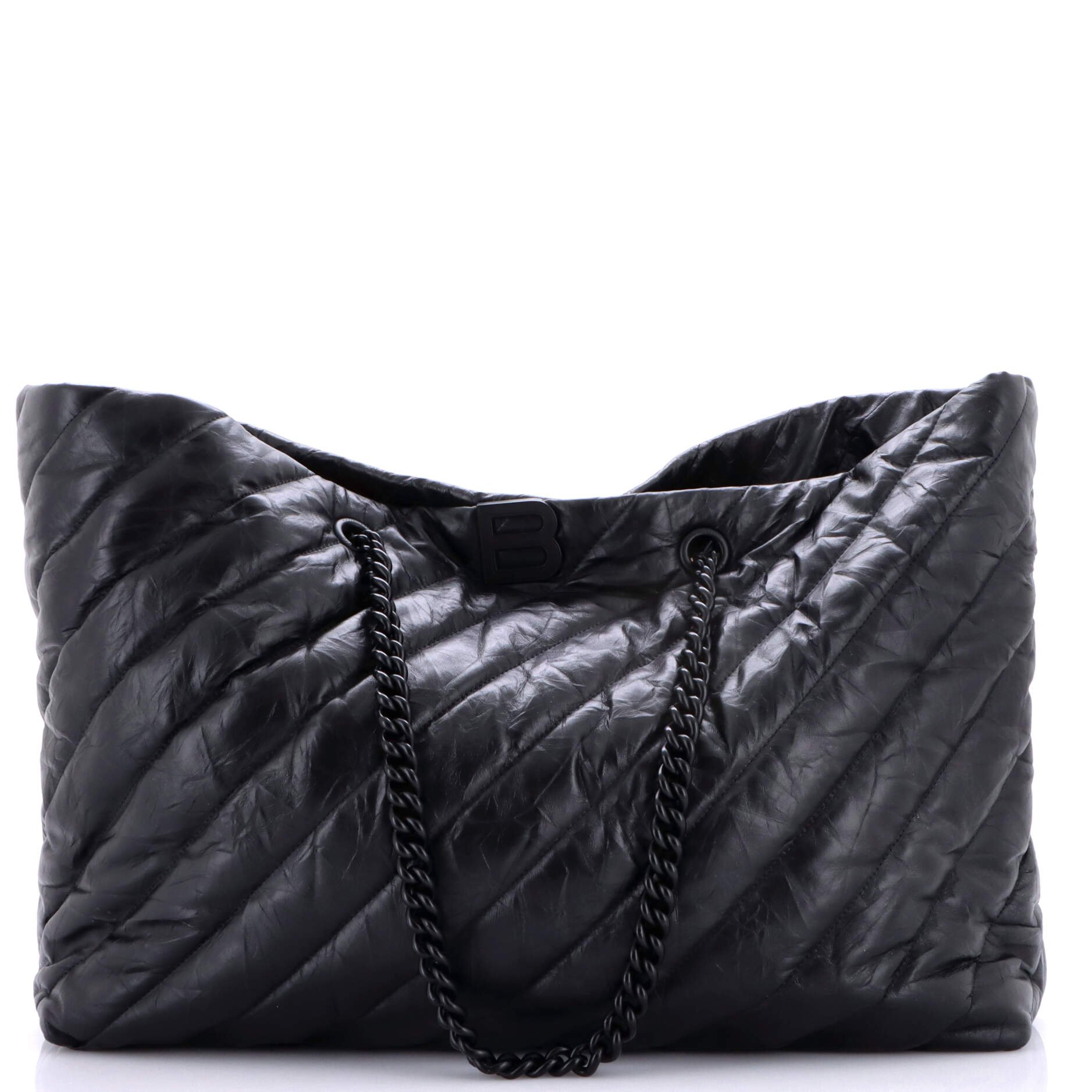 Crush Carry All Chain Tote Quilted Leather Large