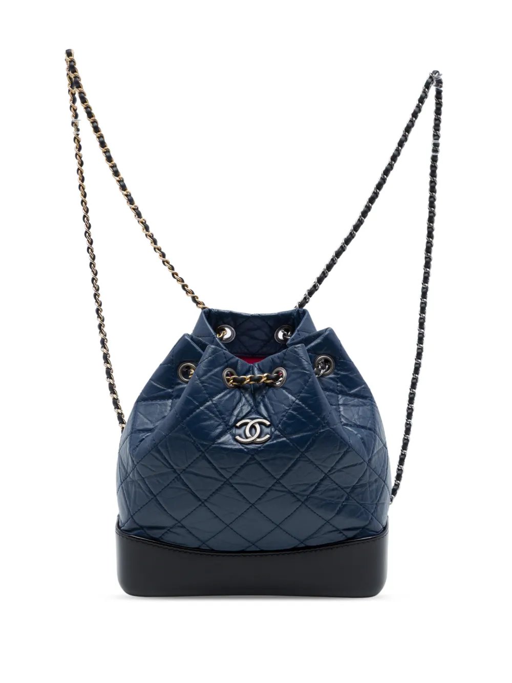 2018 Small Bicolor Quilted Aged Calfskin Gabrielle backpack