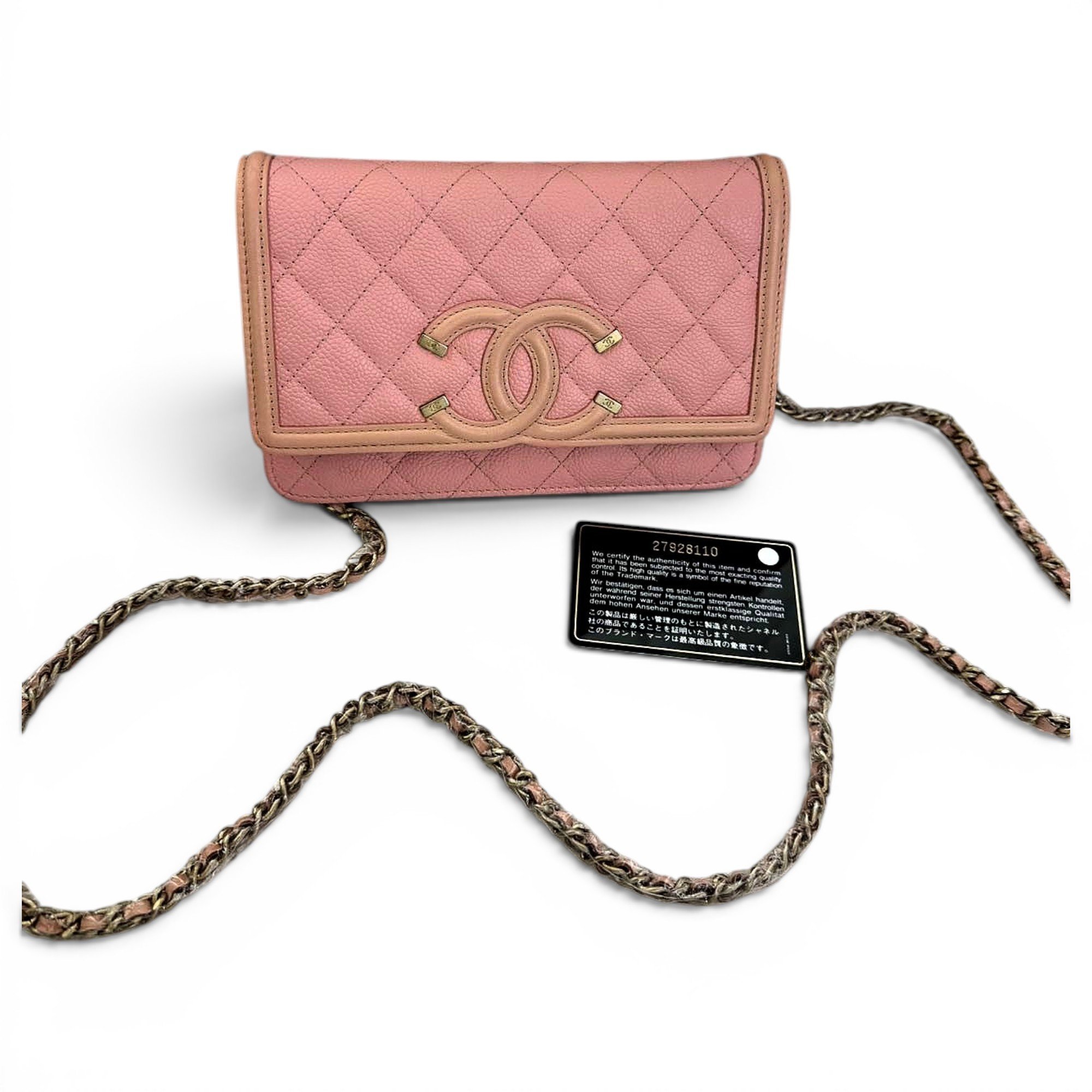 Wallet On Chain Double C leather crossbody bag