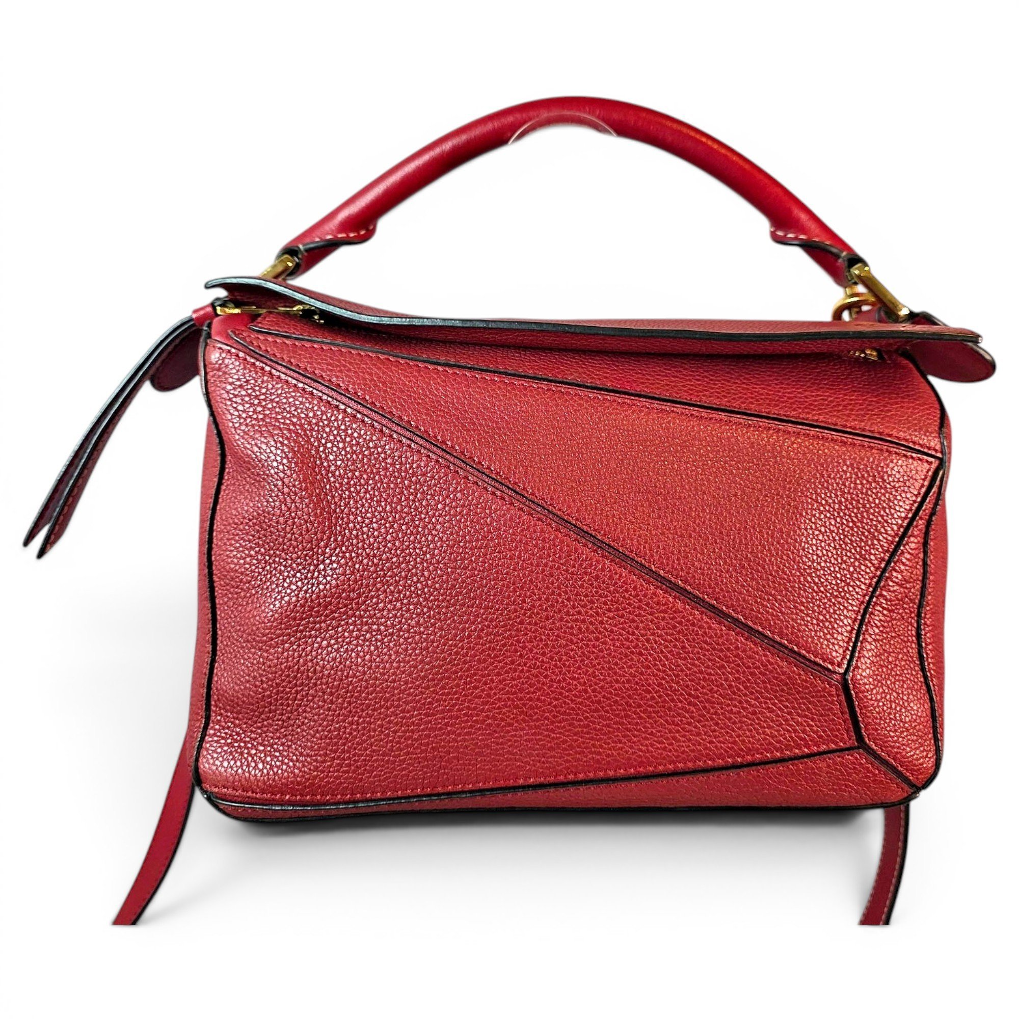 Puzzle leather handbag