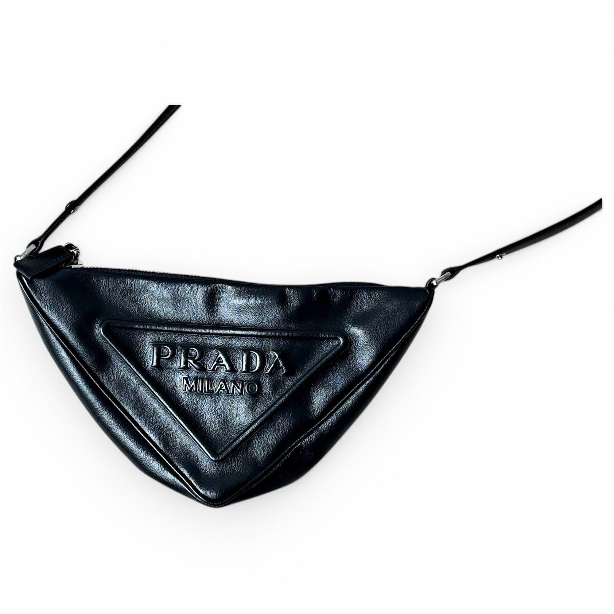 Triangle leather handbag