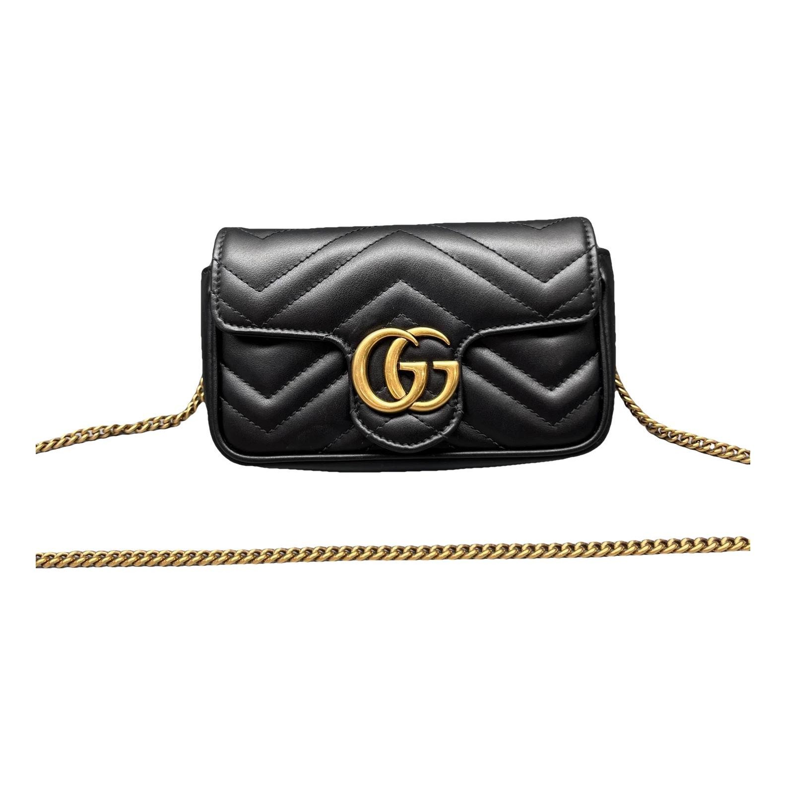 Pearly GG Marmont Flap leather handbag