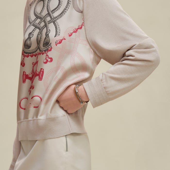 Beige Avoine "Palefroi Remix" Long-sleeve Twillaine Sweater