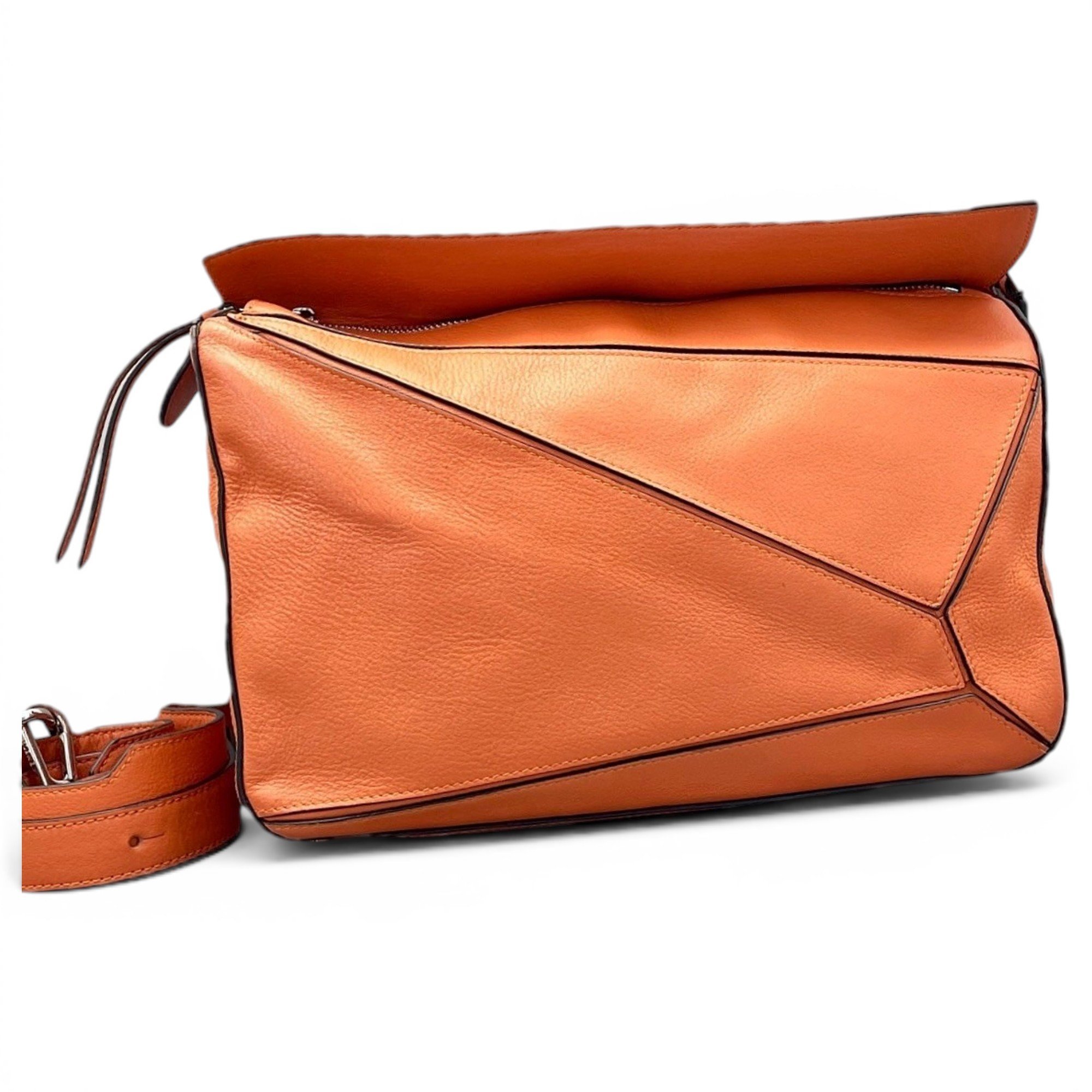 Puzzle leather handbag