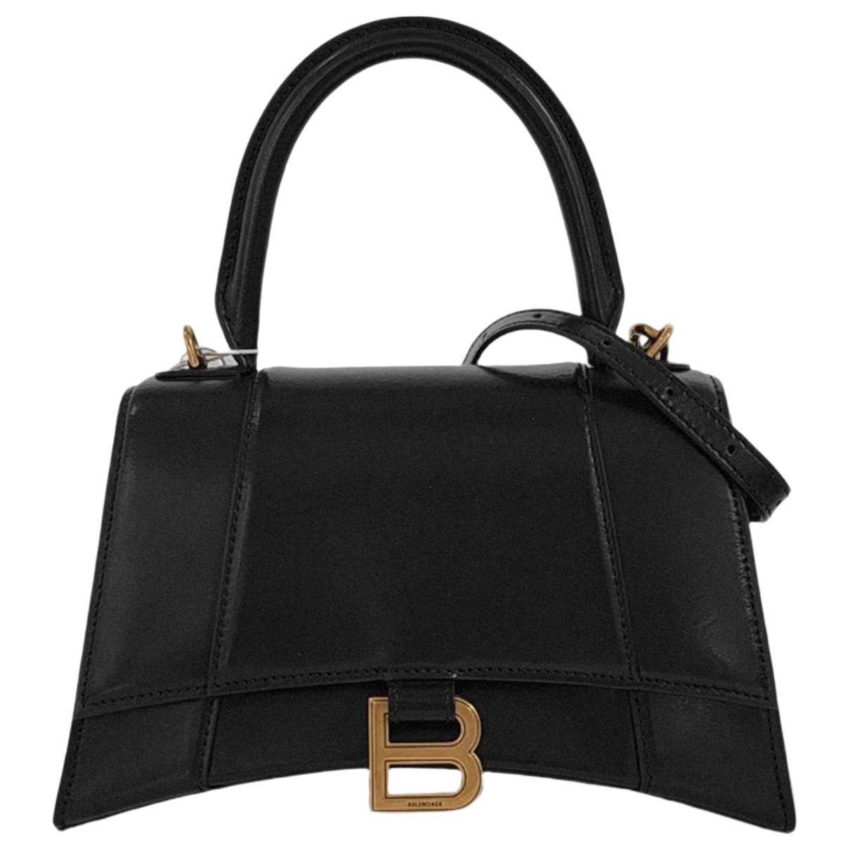 Hourglass leather handbag