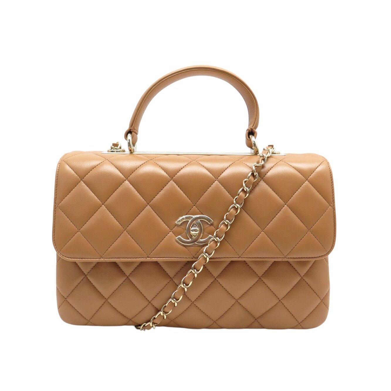 Trendy CC leather crossbody bag