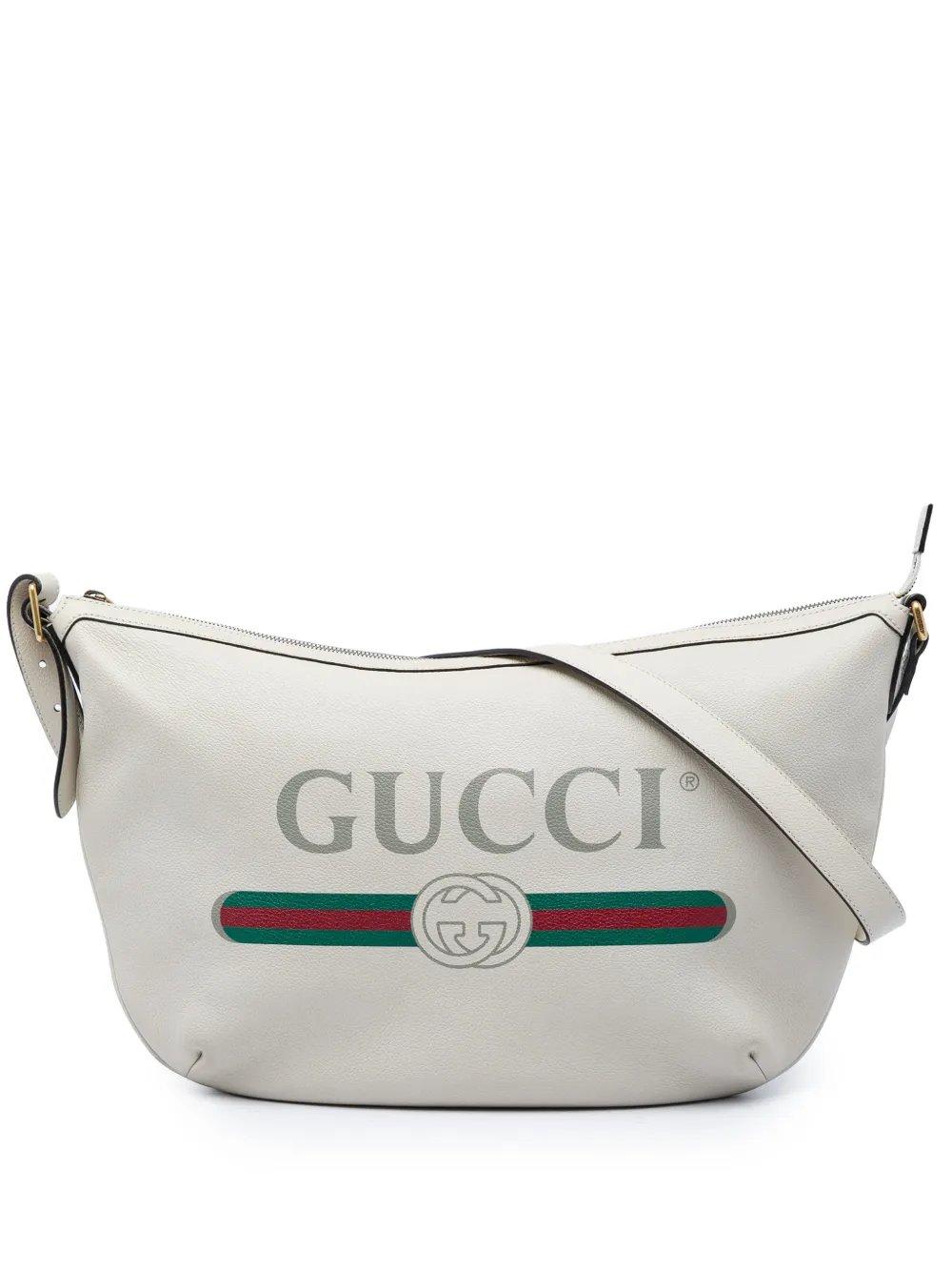 2016-2026 Grained Calfskin Logo Half Moon crossbody bag
